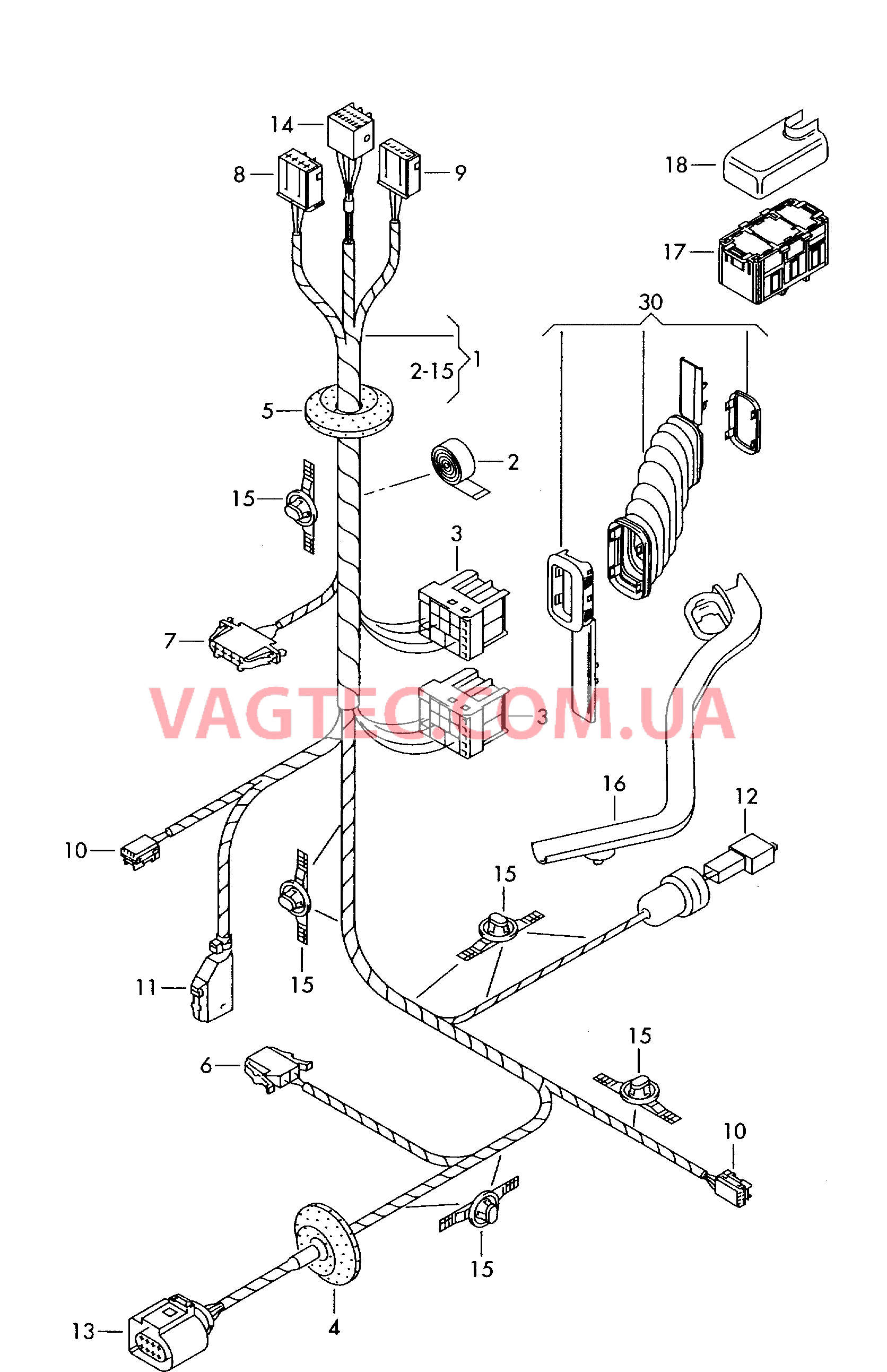 Жгут проводов двери  для VOLKSWAGEN POCC 2004