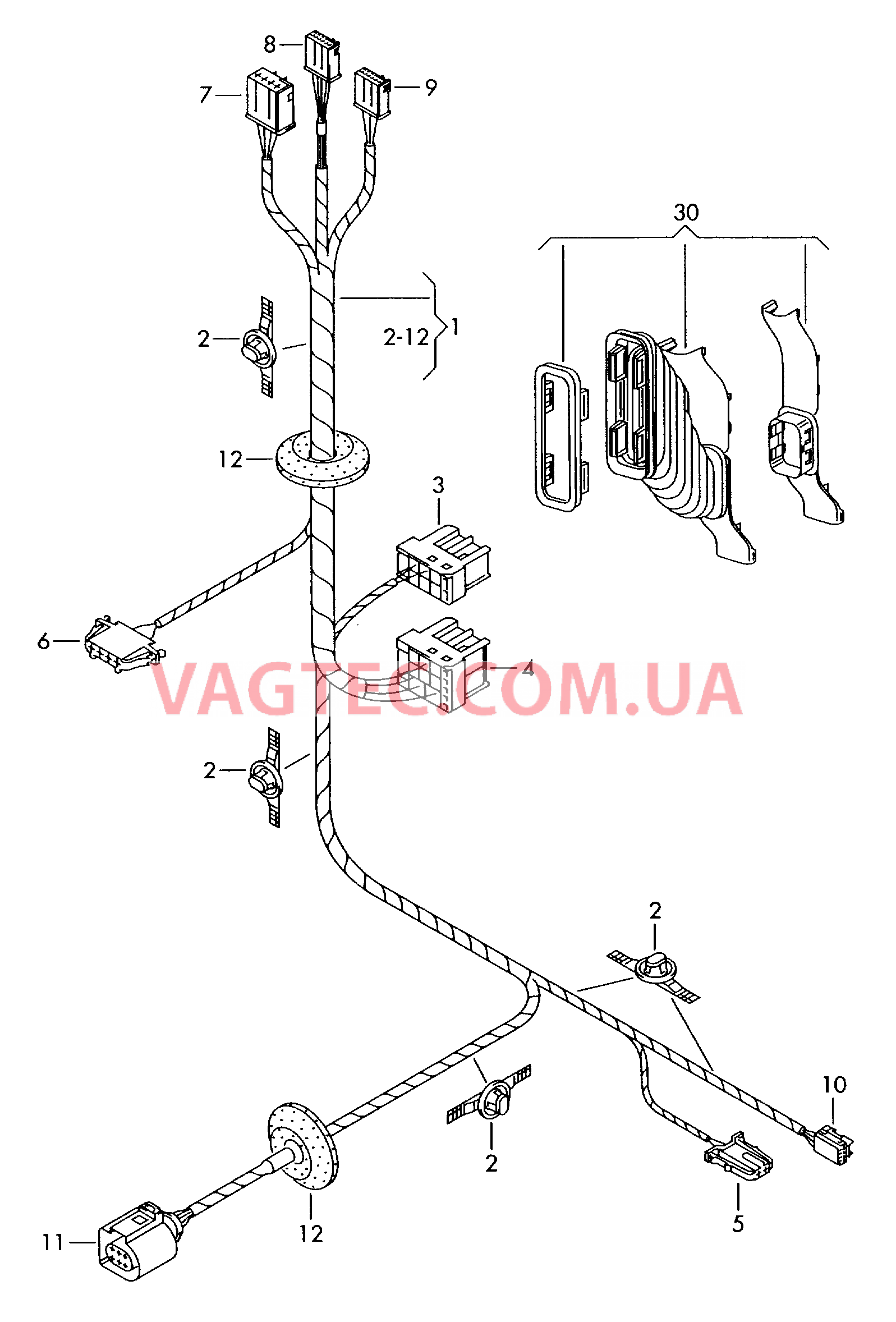 Жгут проводов двери  для VOLKSWAGEN POCC 2005