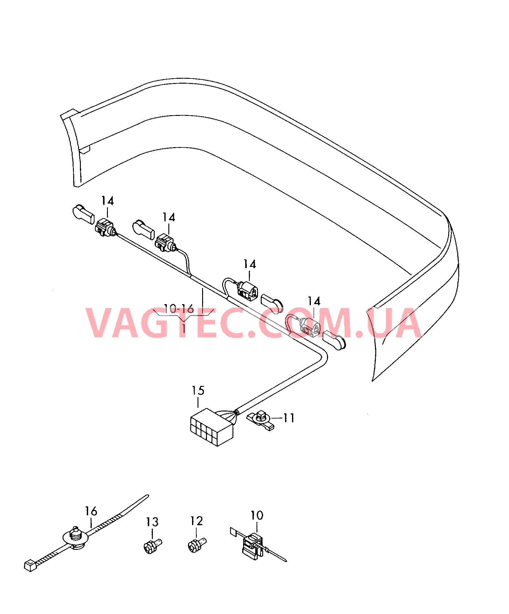 Жгут проводов для ультразвуковых датчиков  для VOLKSWAGEN Polo 2008