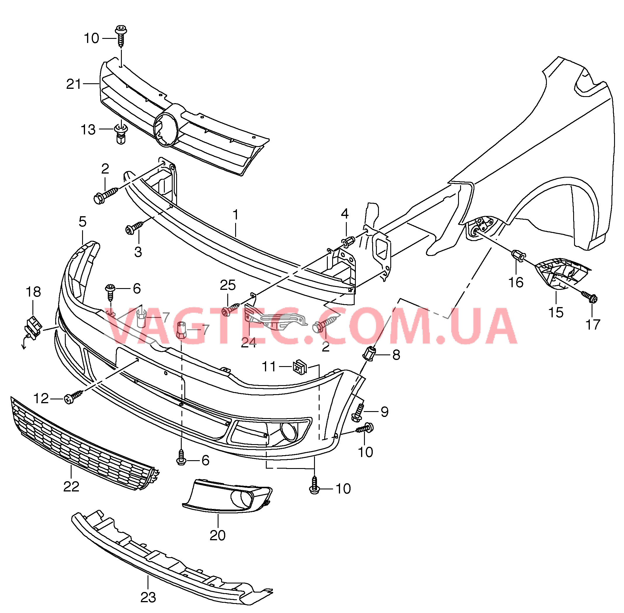 Бампер  для VOLKSWAGEN Suran 2011