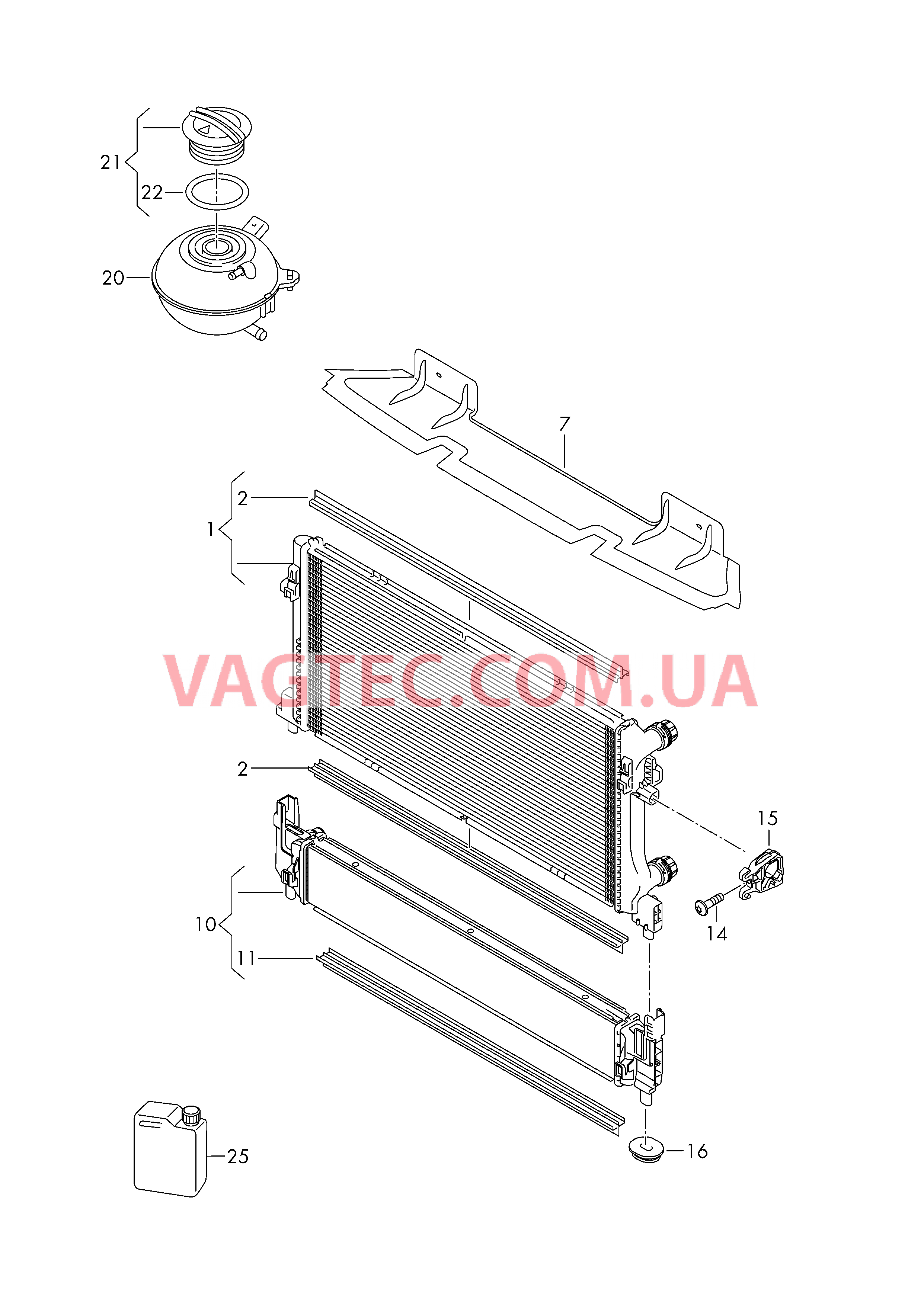 Радиатор охлаждающей жидкости Бачок, компенсационный  для SEAT Ateca 2016