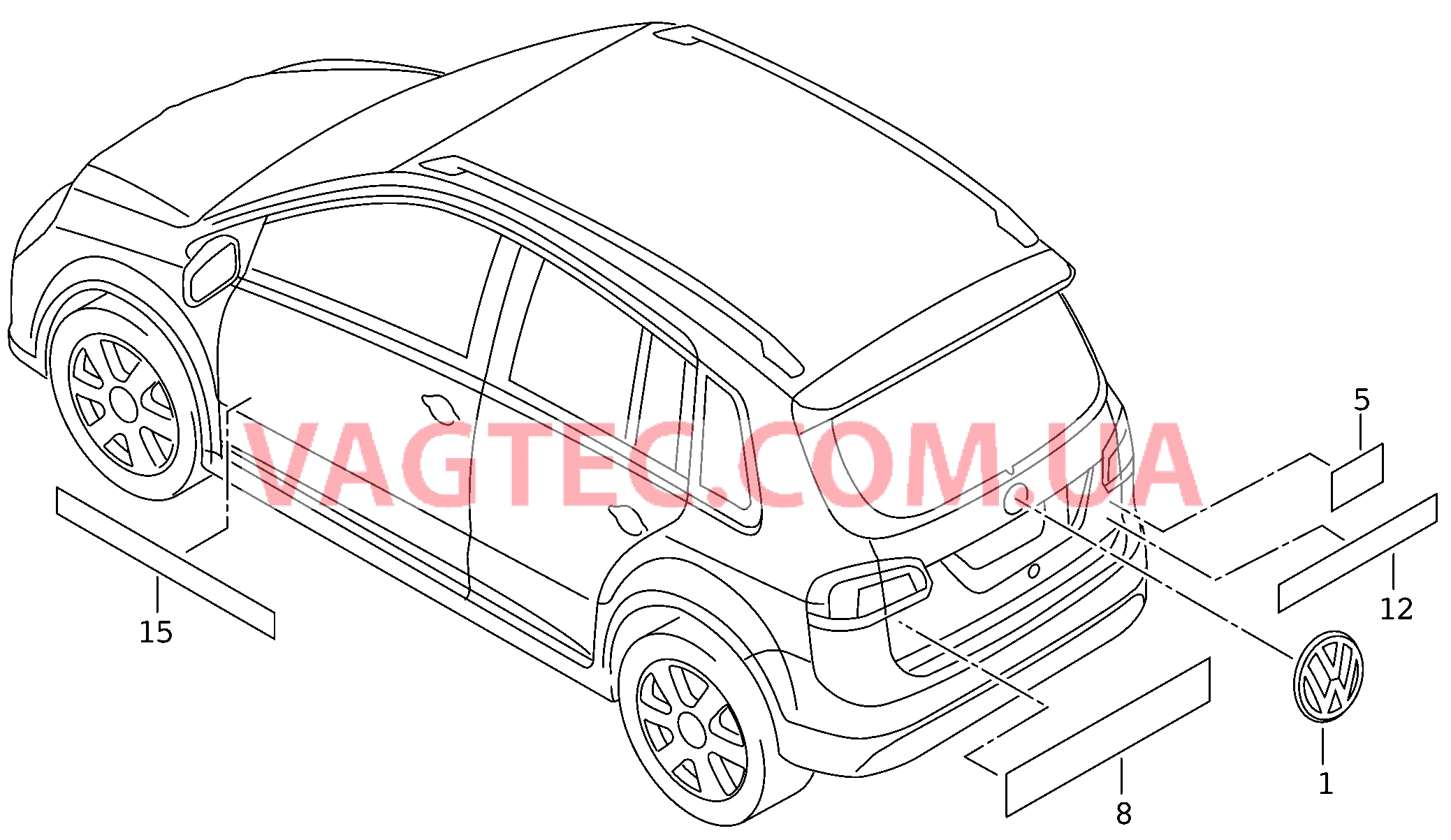 Эмблема VW Надписи  для VOLKSWAGEN Suran 2014