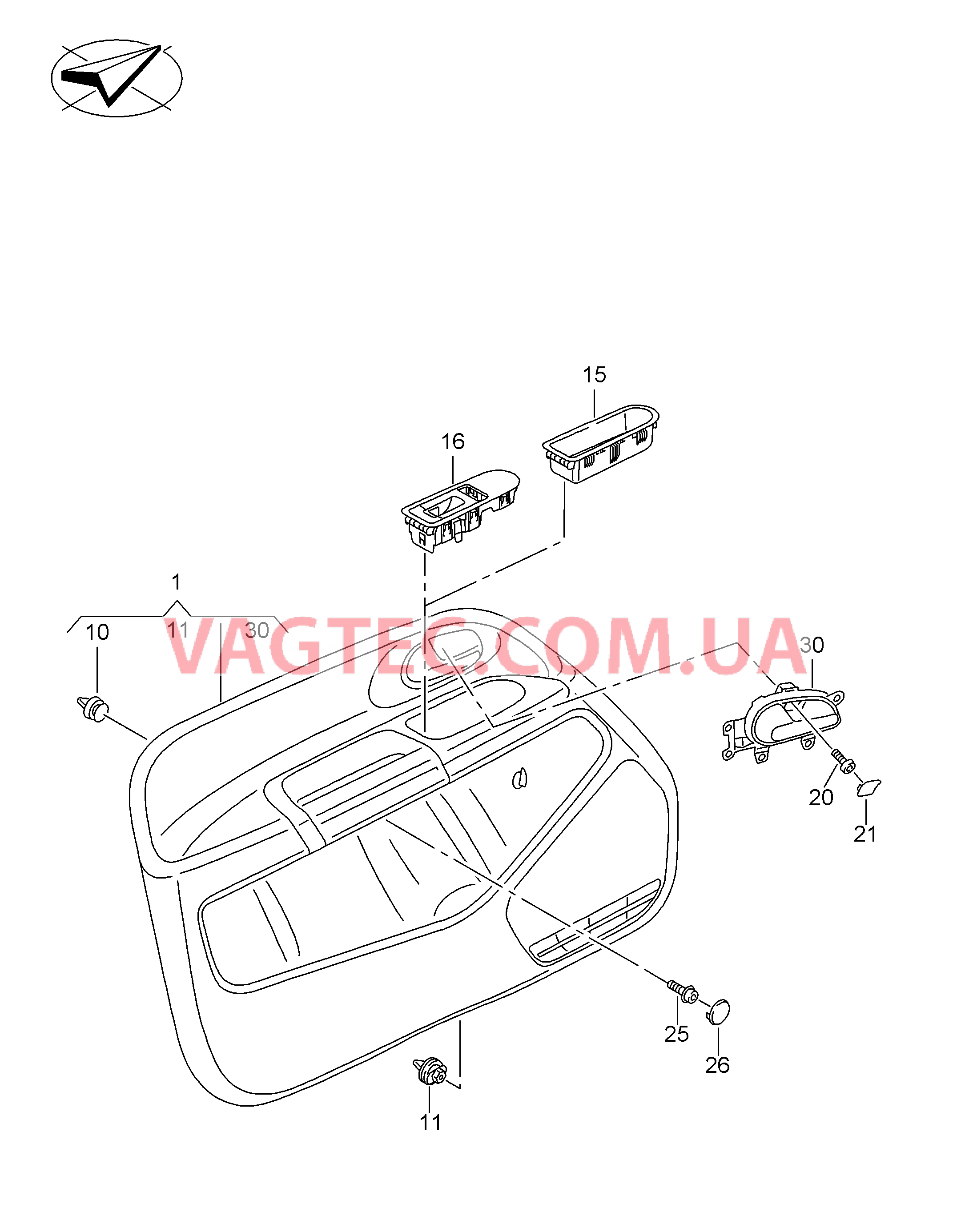 Обивка двери   D -    MJ 2016>> для SEAT MI 2014