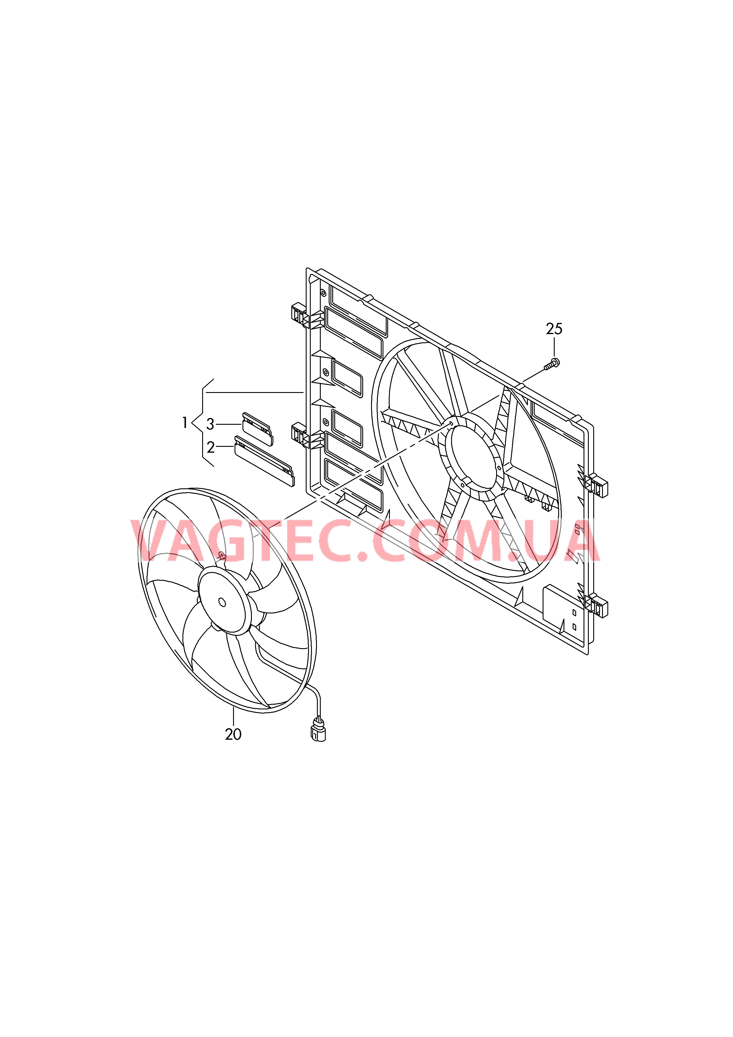Рамка вентилятора Рамка для двух вентиляторов  для SEAT Leon 2017