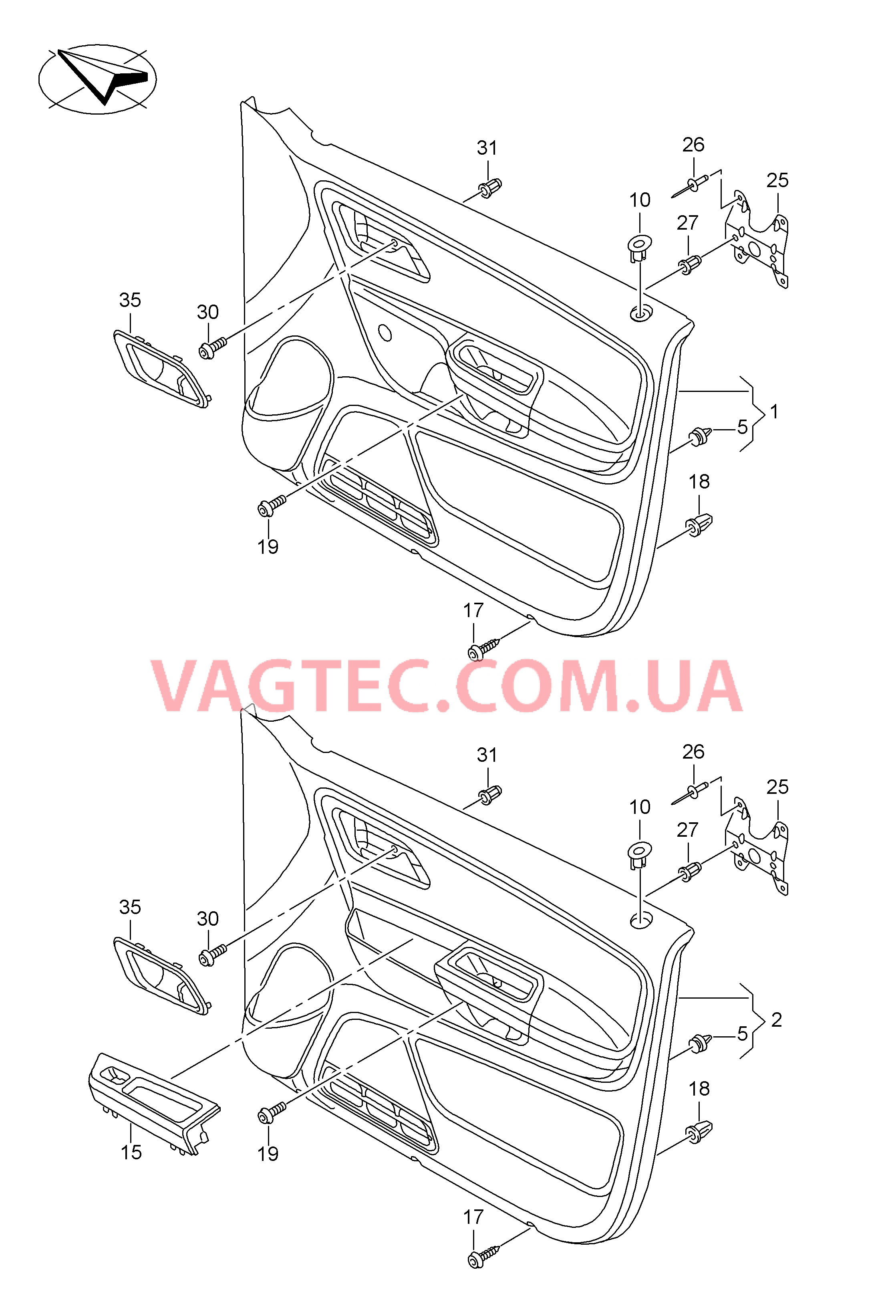 Обивка двери  для VOLKSWAGEN Suran 2012