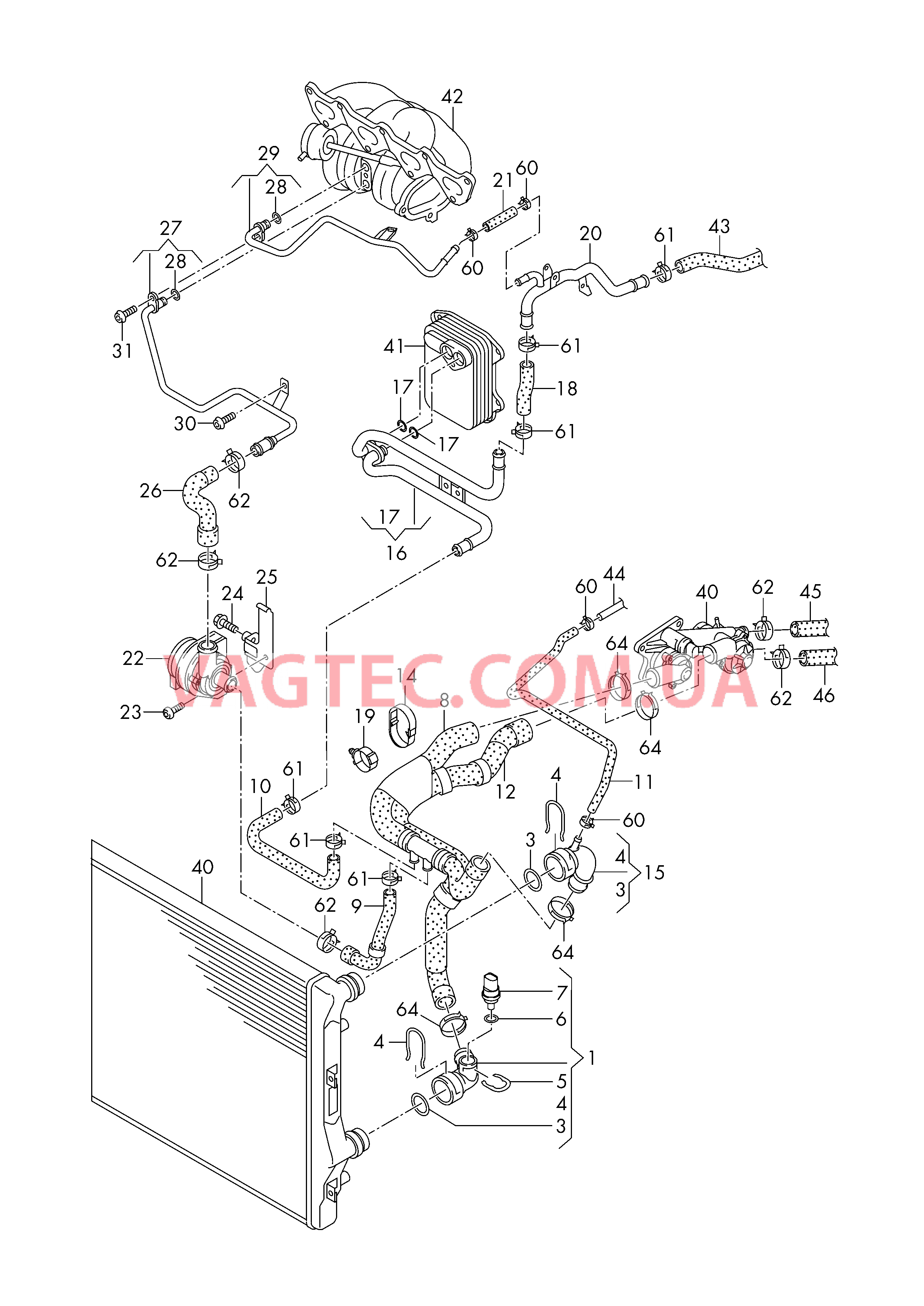 Жидкостное охлаждение  для VOLKSWAGEN Jetta 2006-1