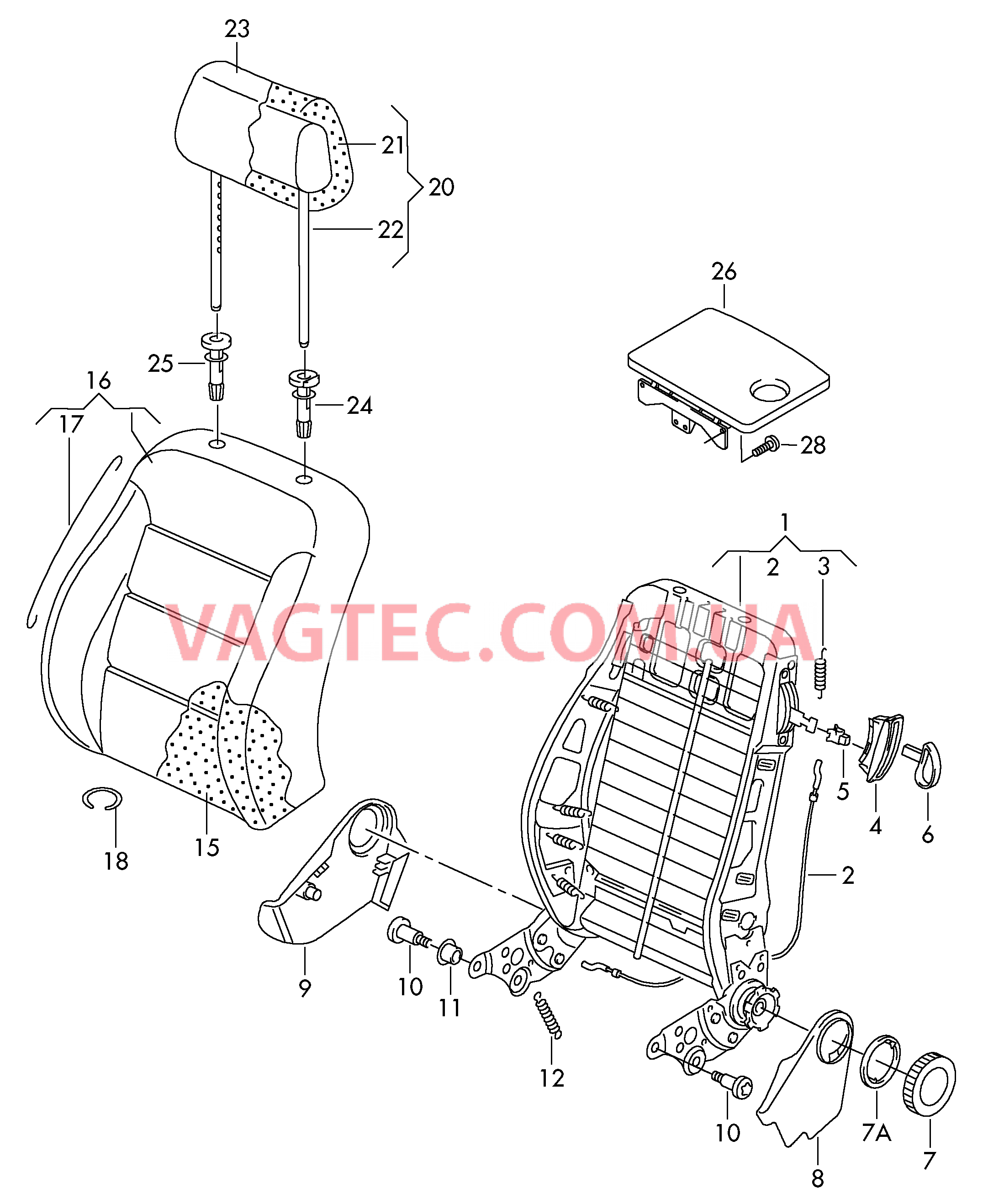 Cпинка Подголовники  для VOLKSWAGEN Suran 2012