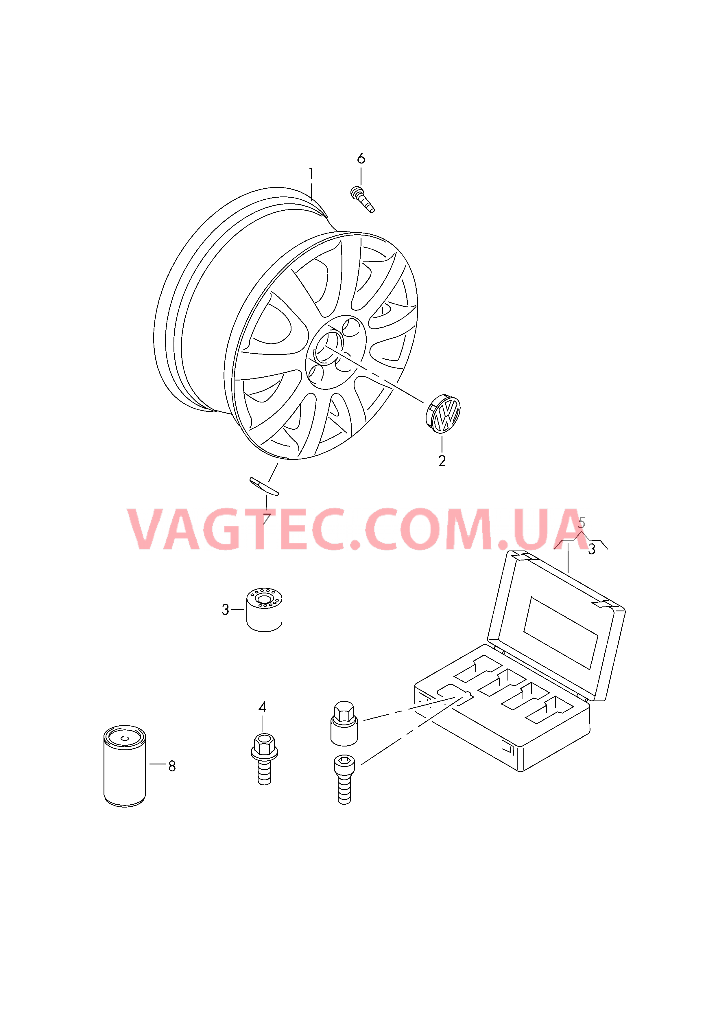 Алюминиевый диск Колпак колеса  для VOLKSWAGEN Touran 2011