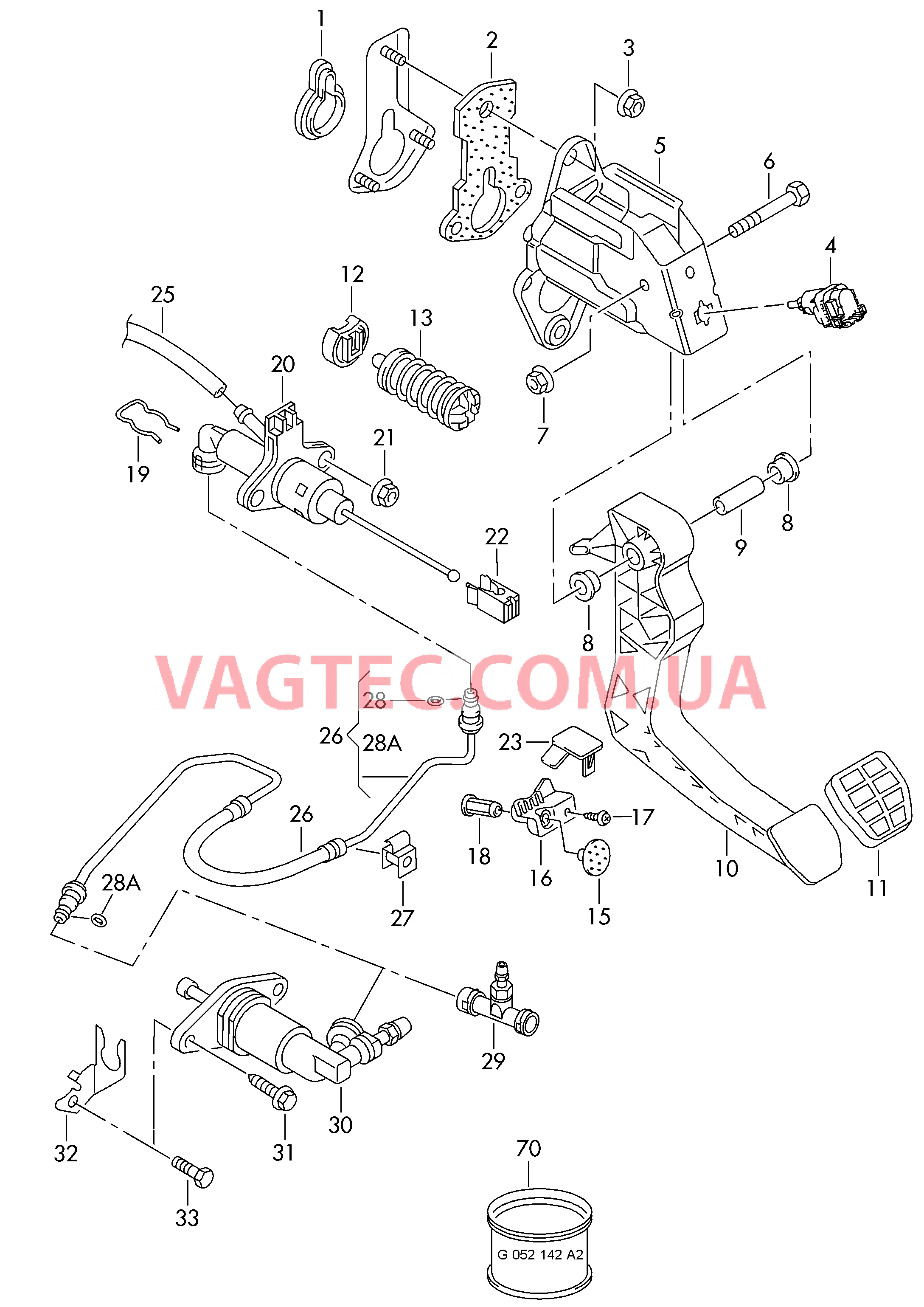 Педаль сцепления в сборе  для VOLKSWAGEN Suran 2011