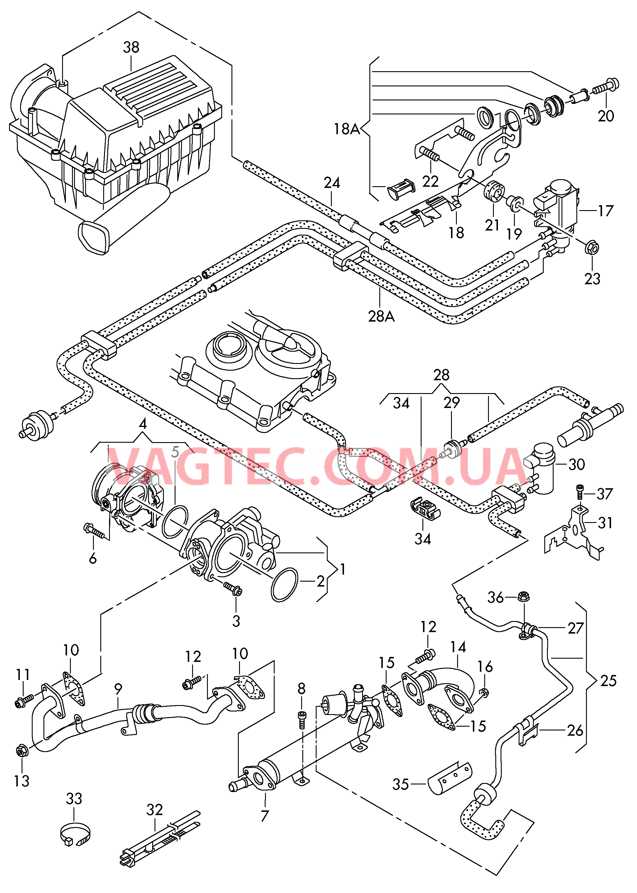 Рециркуляция ОГ Вакуумная система   D - 16.12.2008>> для VOLKSWAGEN PACC 2009