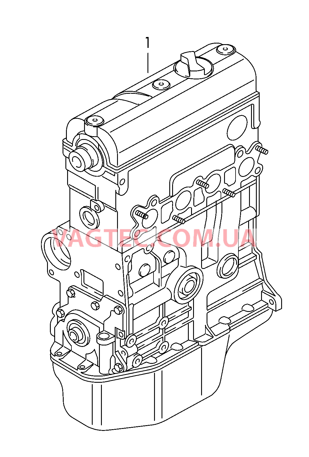 Двигатель в сборе, без распределителя зажигания, коллекторов и генератора  для VOLKSWAGEN Suran 2014