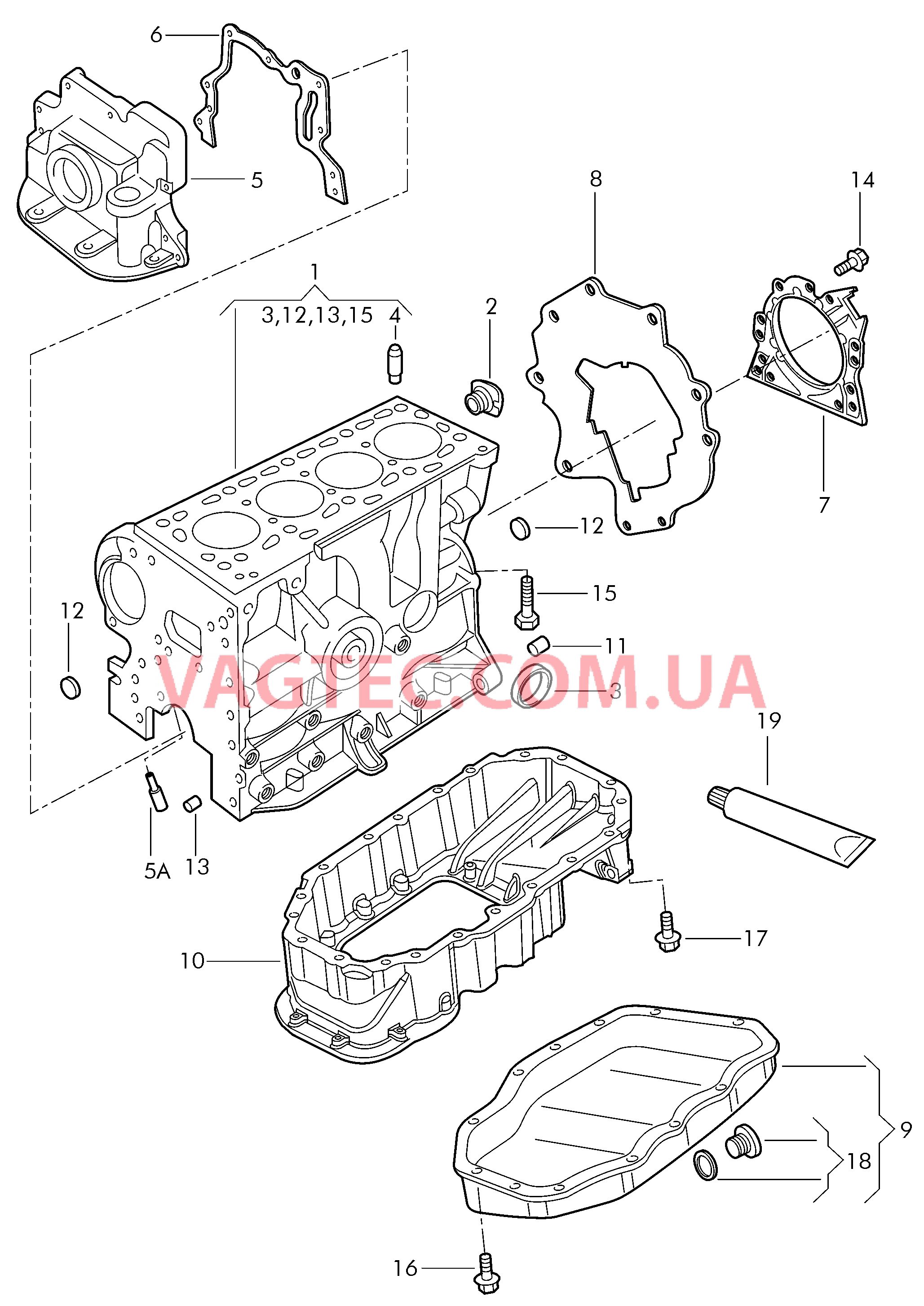 Блок цилиндров Масляный поддон  для SEAT Ibiza 2009