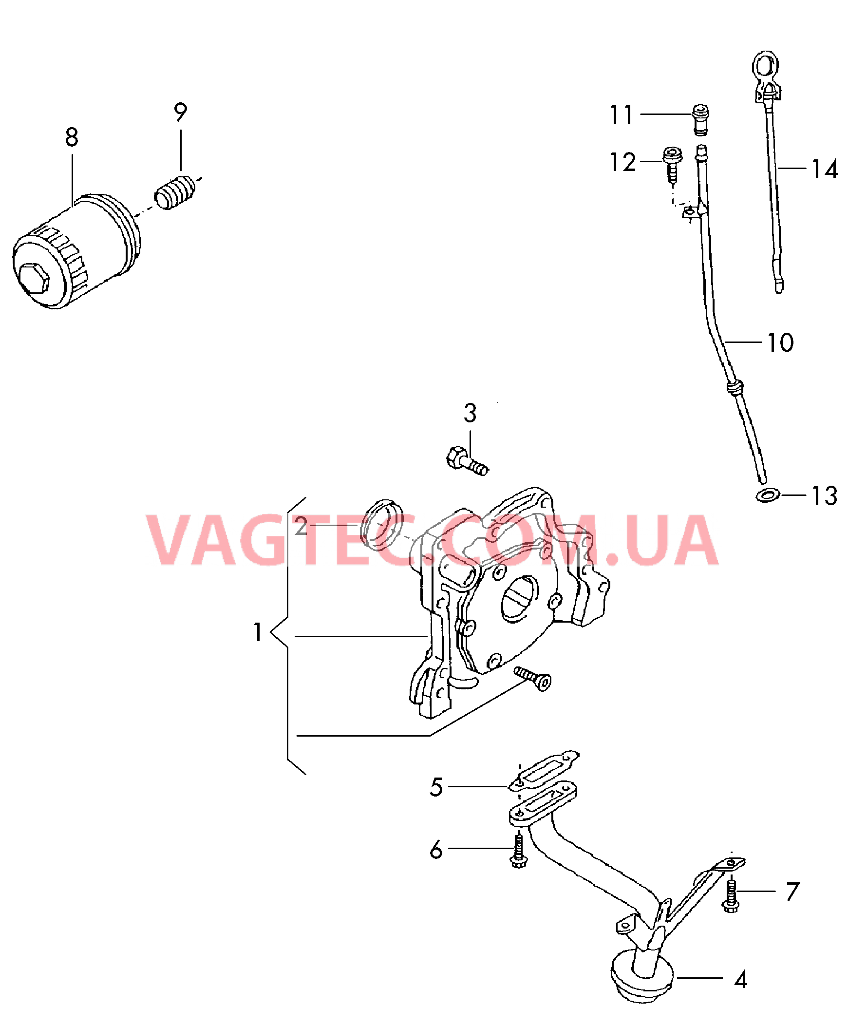 Насос, масляный Фильтр, масляный Маслоизмерительный щуп  для VOLKSWAGEN Suran 2014