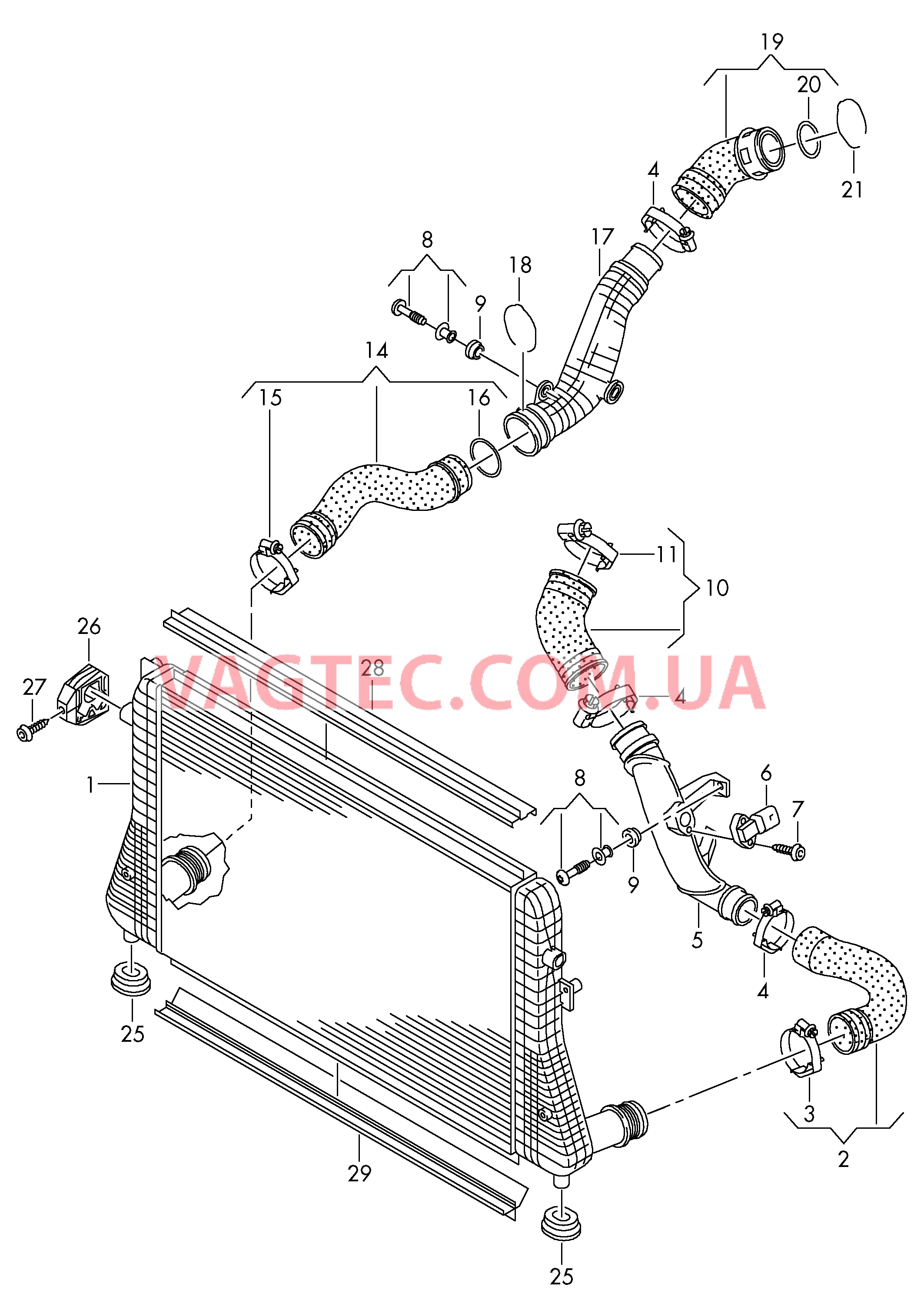 Охладитель наддув. воздуха D - 09.11.2010>> для VOLKSWAGEN PACC 2009