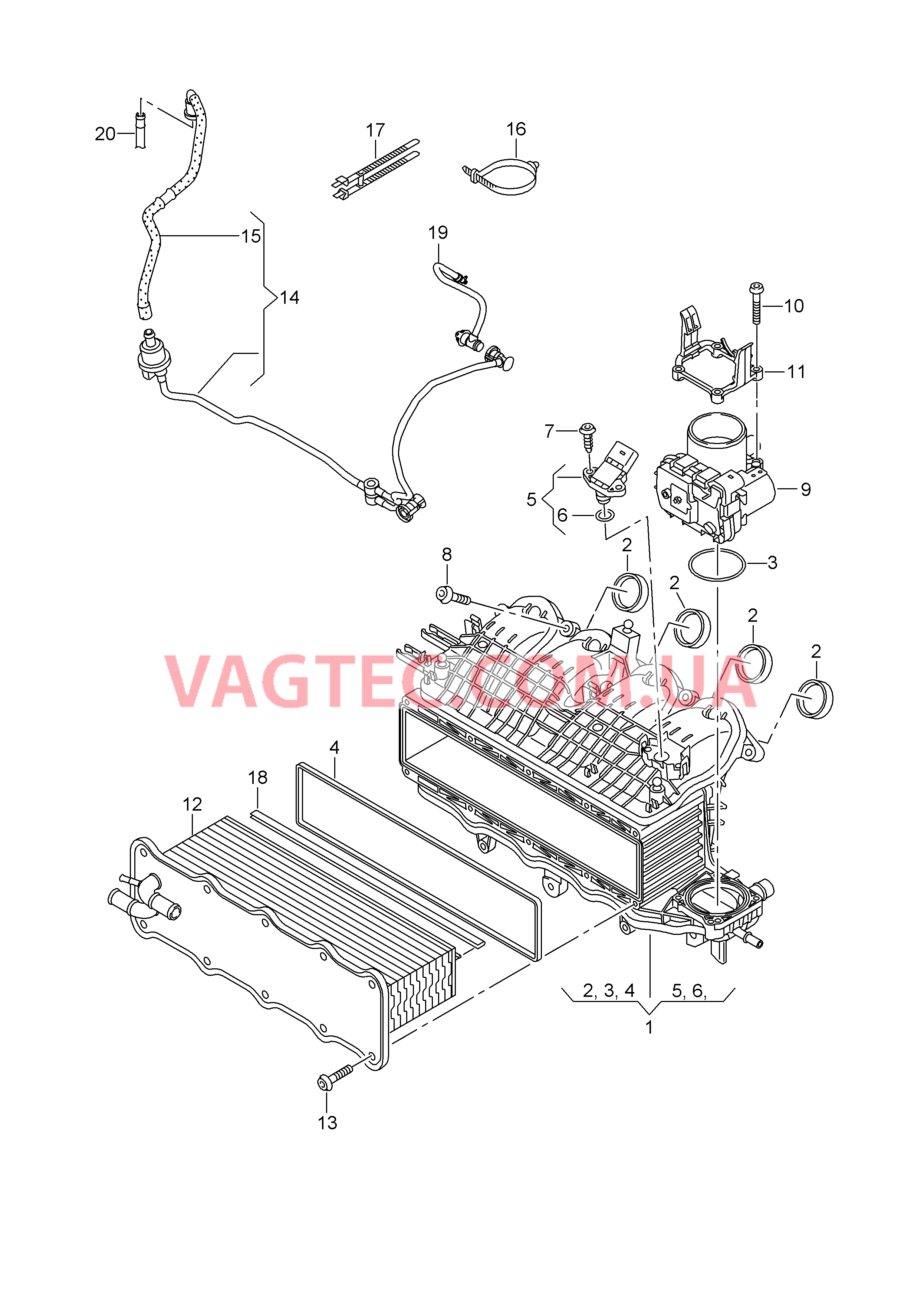 Cистема впуска воздуха  для VOLKSWAGEN Tiguan 2019