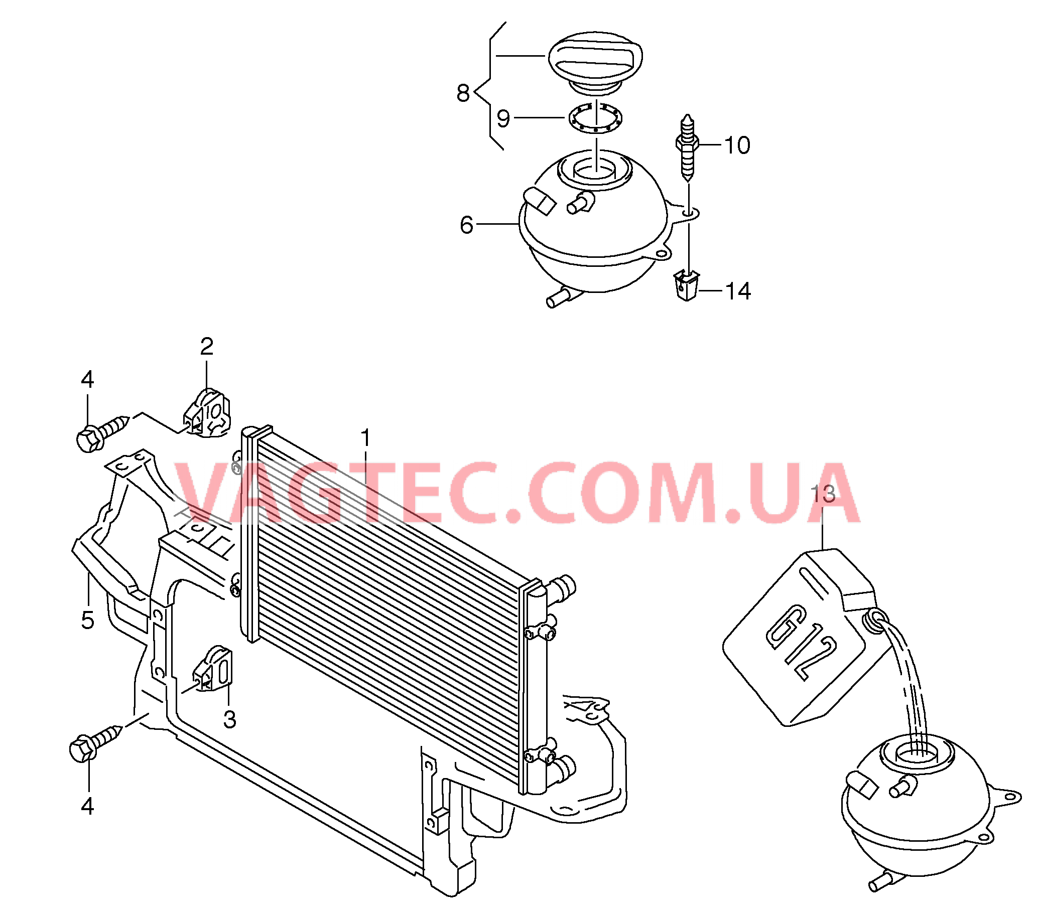 Радиатор охлаждающей жидкости Бачок, компенсационный  для VOLKSWAGEN Suran 2014