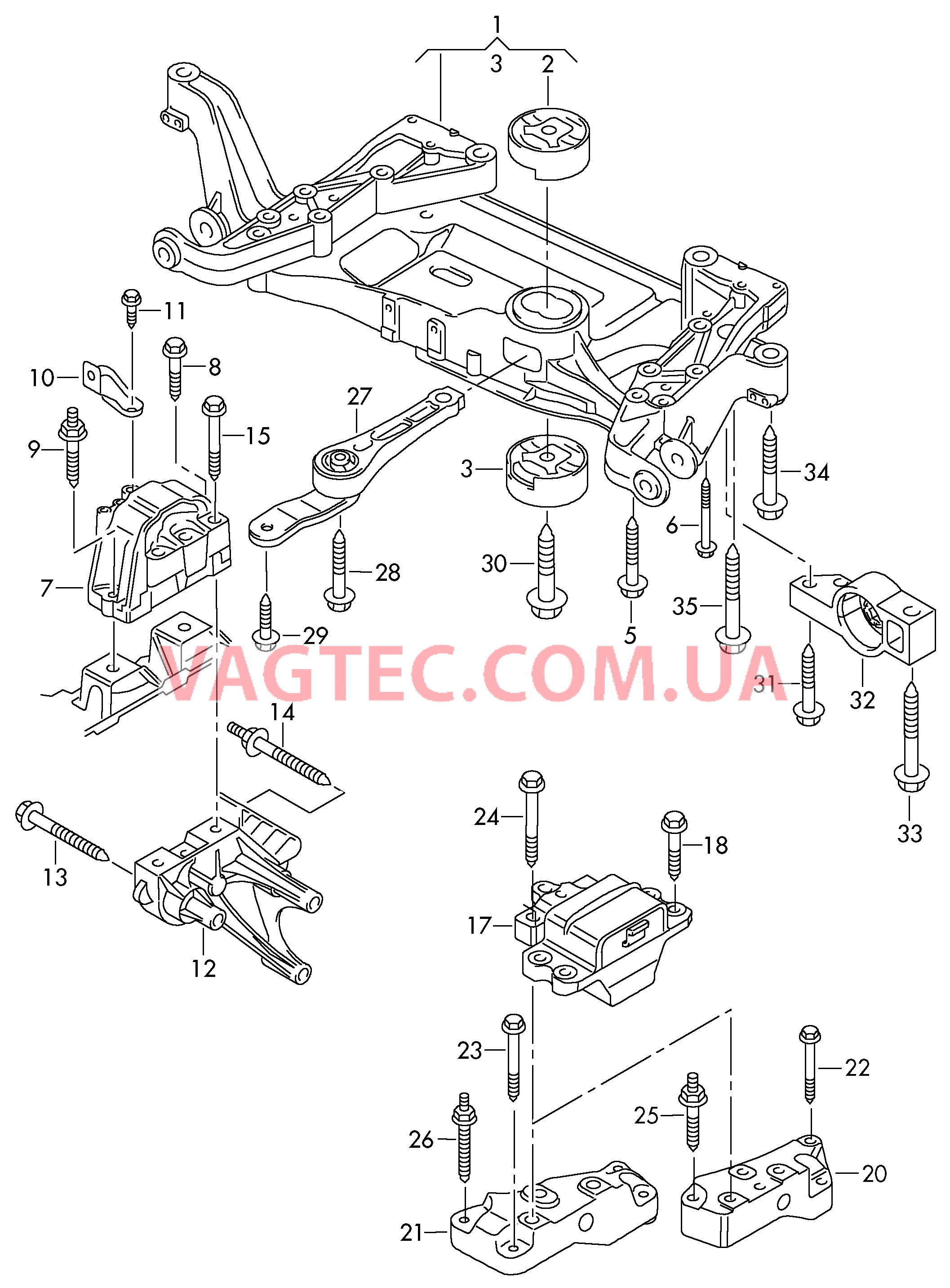 Детали крепления для двигателя и КП  для VOLKSWAGEN PACC 2009