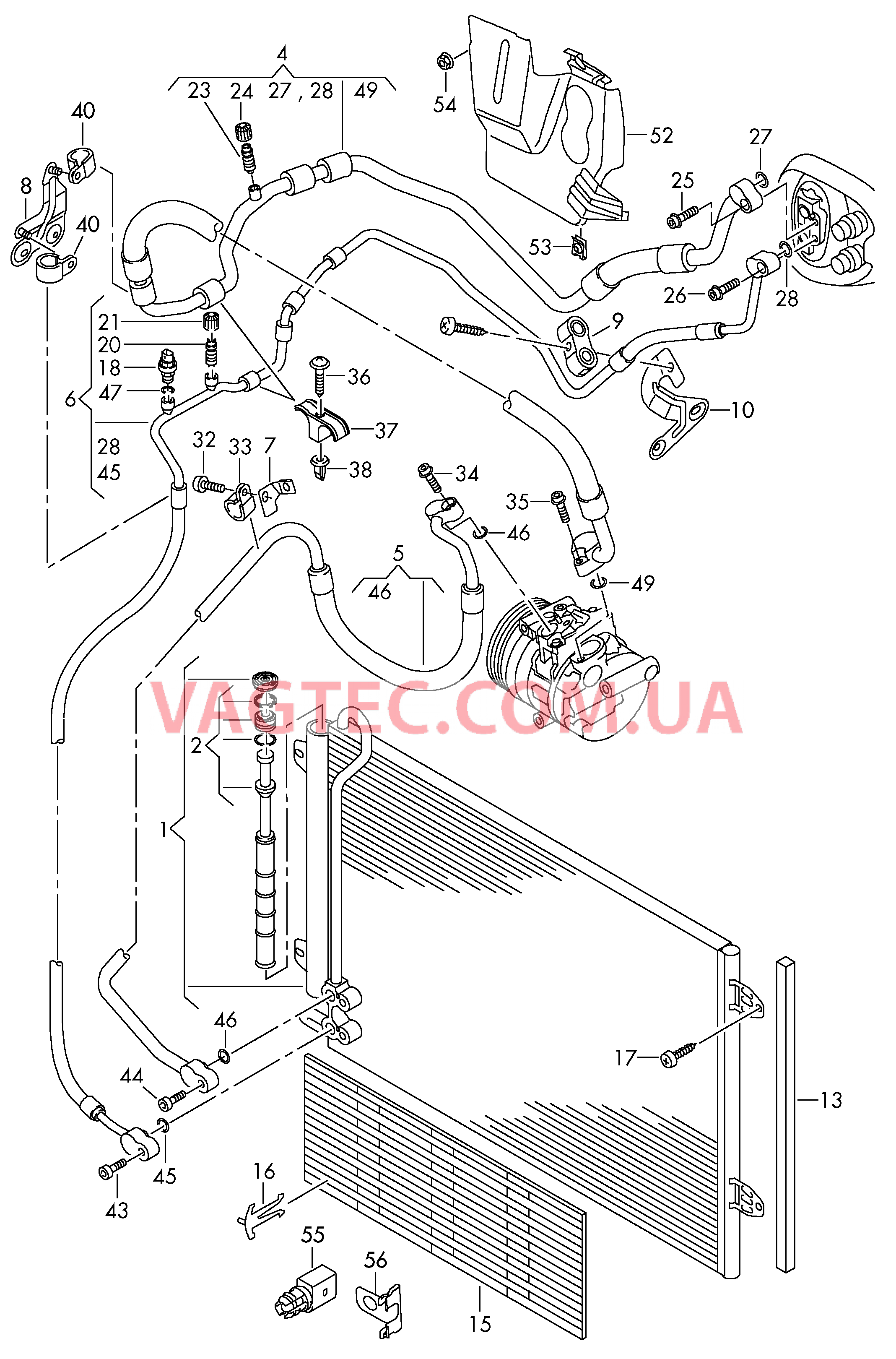 Циркуляция хладагента Конденсатор климат.установки  для VOLKSWAGEN PACC 2010