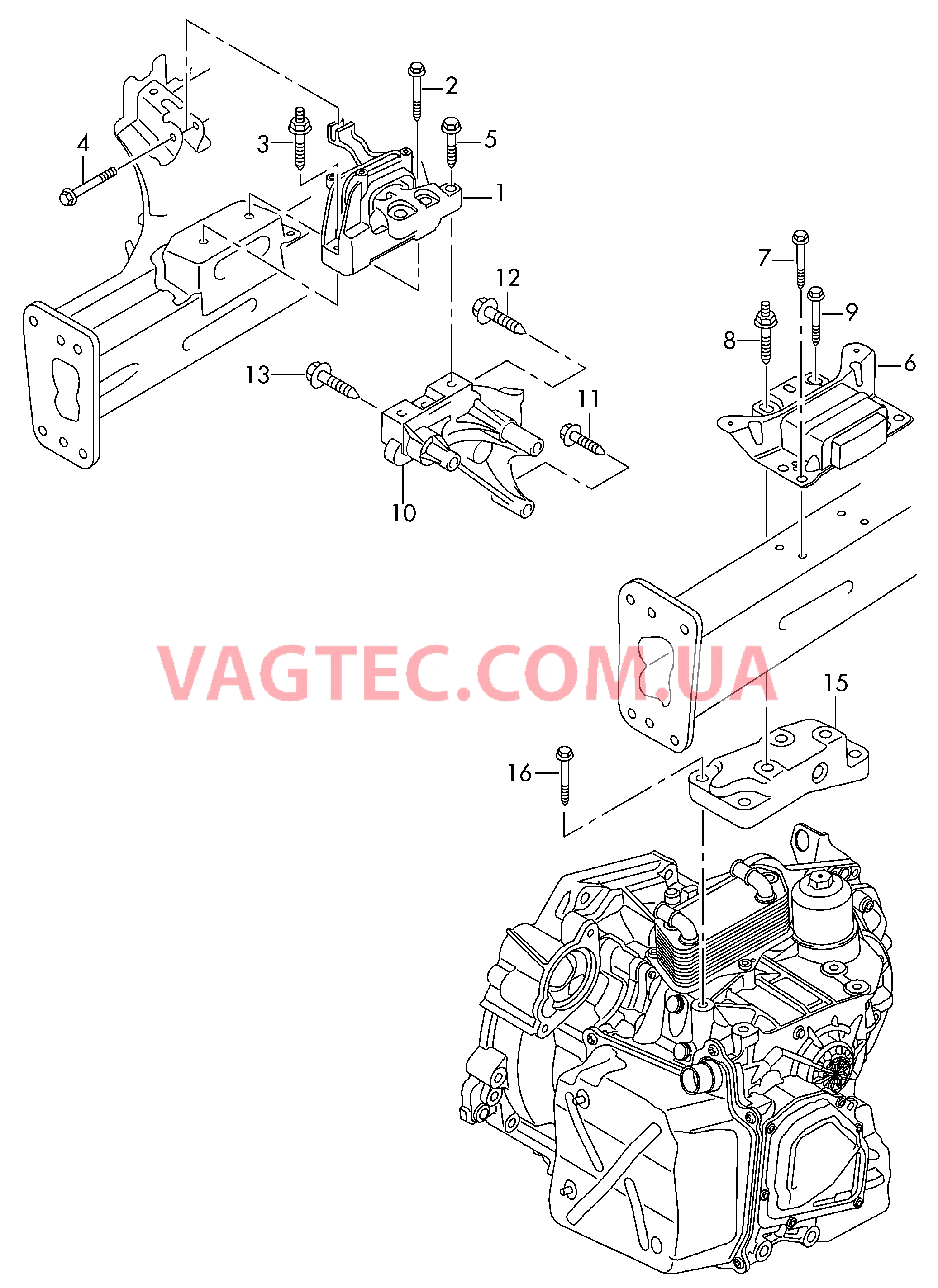 Детали крепления для двигателя и КП  для VOLKSWAGEN GOLF 2014-1