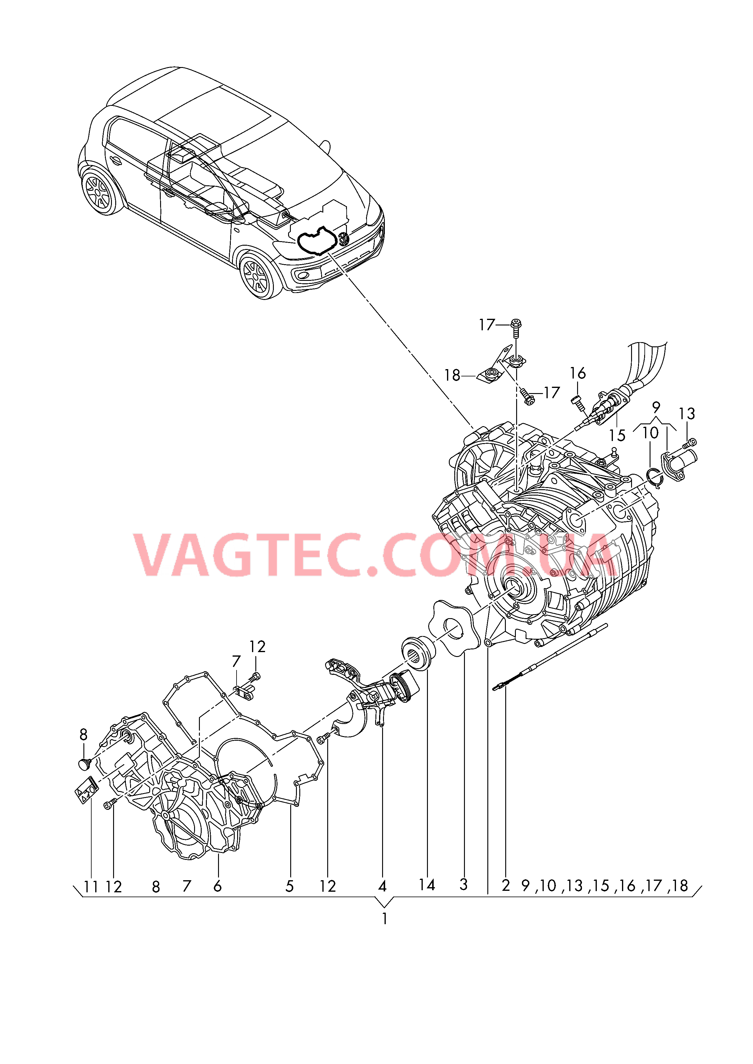 Тяговый электродвигатель  для VOLKSWAGEN UP 2019-1