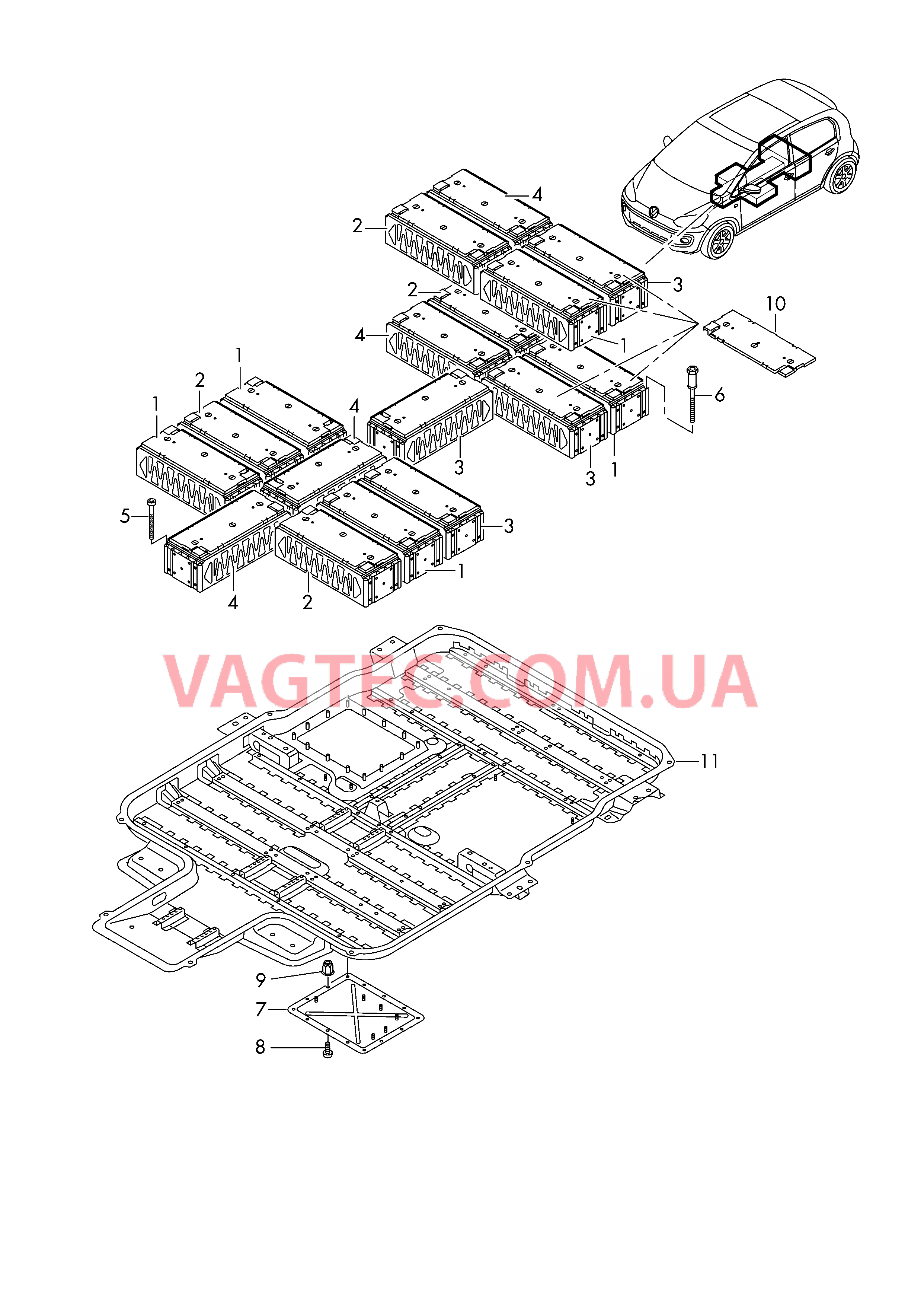 Высоковольтная АКБ Элемент высоковольтной АКБ  для VOLKSWAGEN UP 2014-1