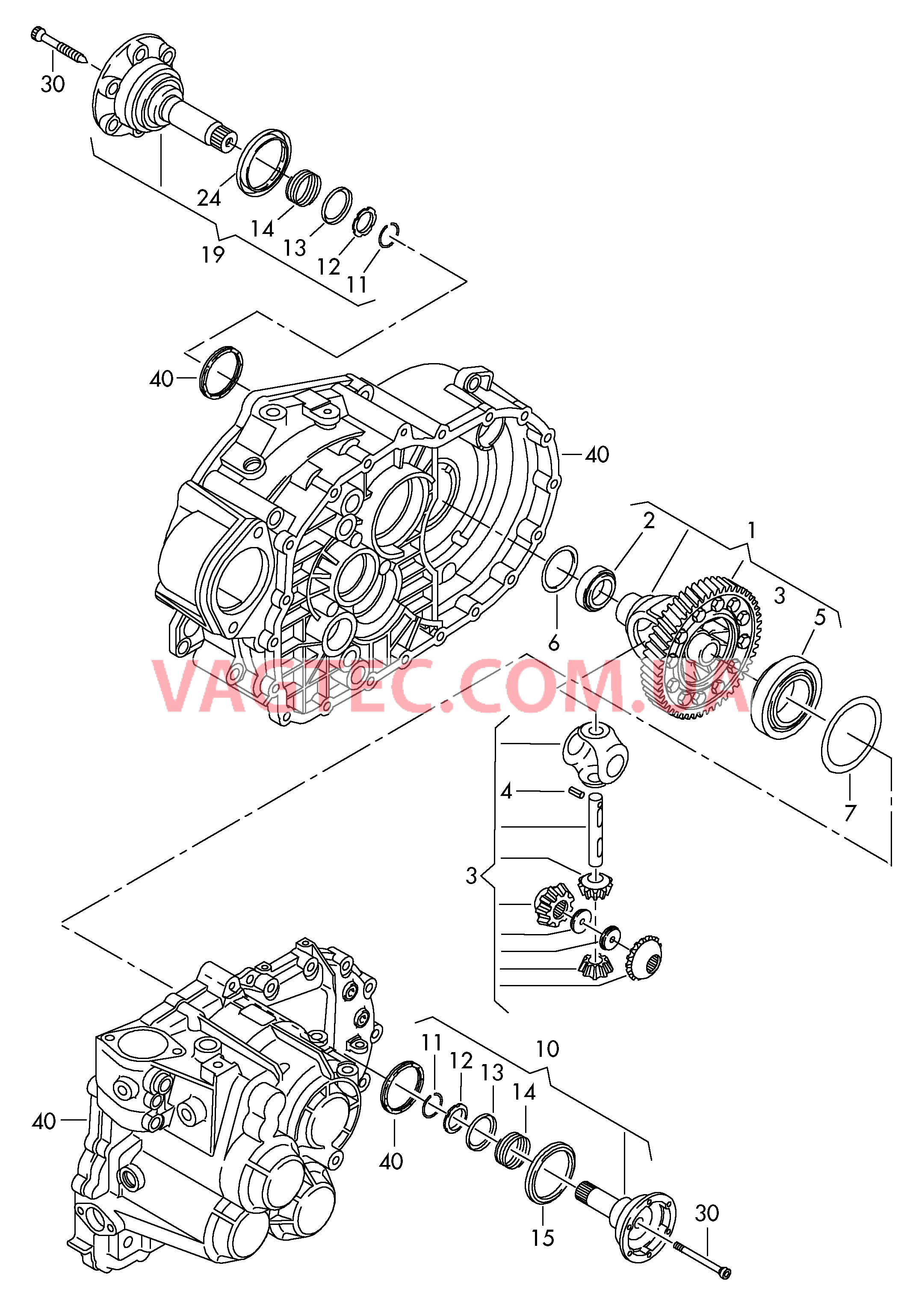 Дифференциал Ведомое колесо 6-ступ. механическая КП  для VOLKSWAGEN Caddy 2011