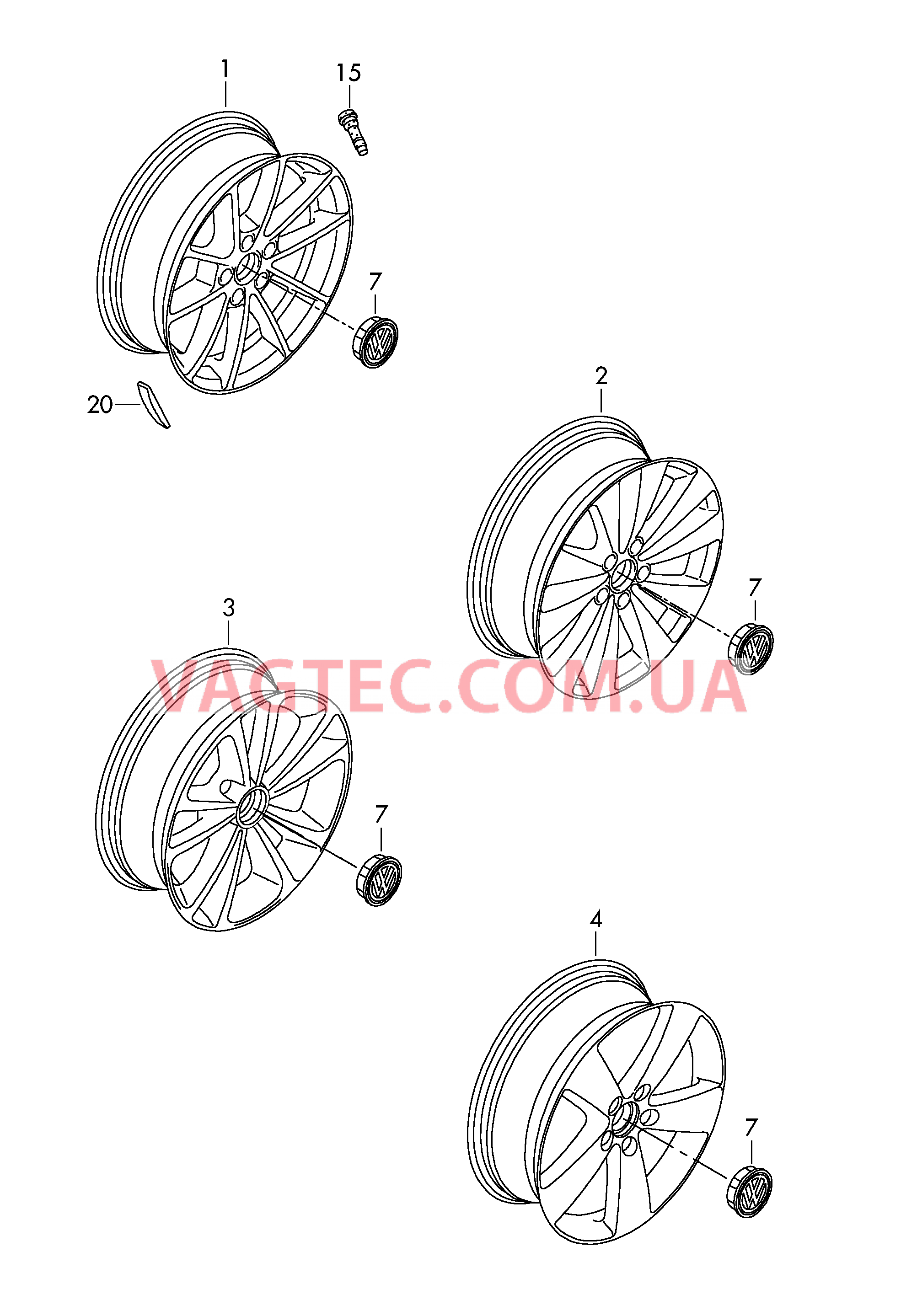 Алюминиевый диск Колпак колеса  для VOLKSWAGEN PACC 2009