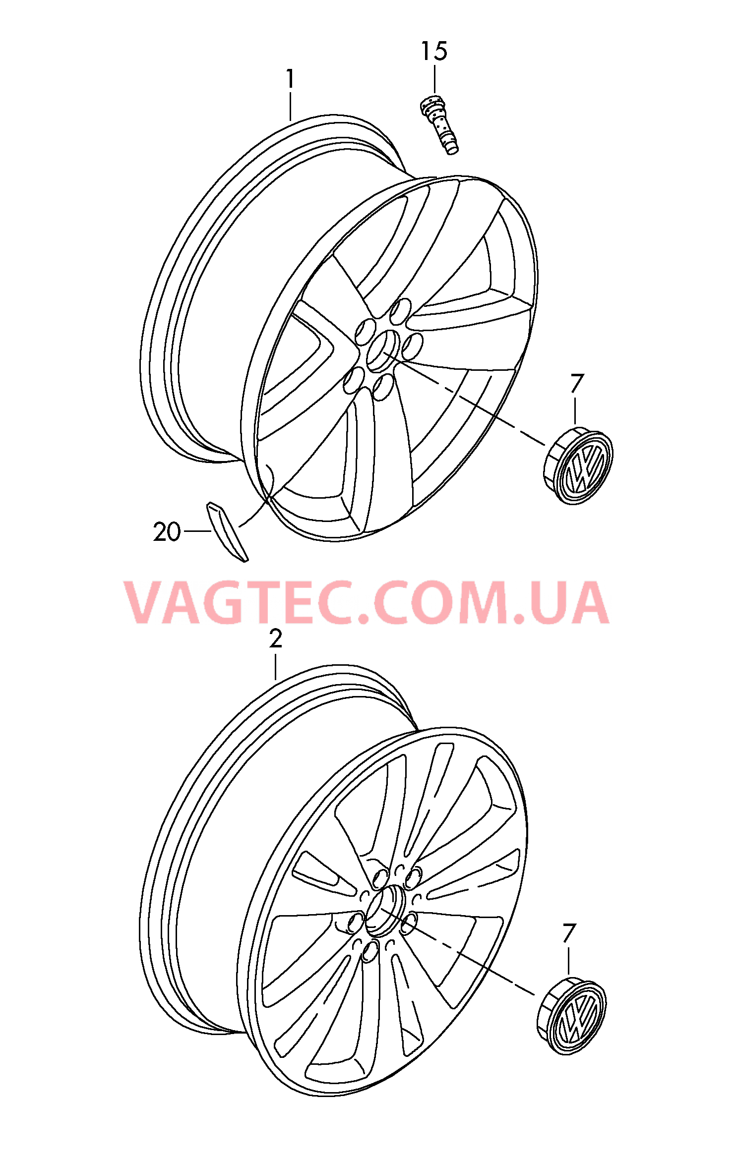Алюминиевый диск Колпак колеса для а/м с индивидуальной комплектацией  для VOLKSWAGEN PACC 2011