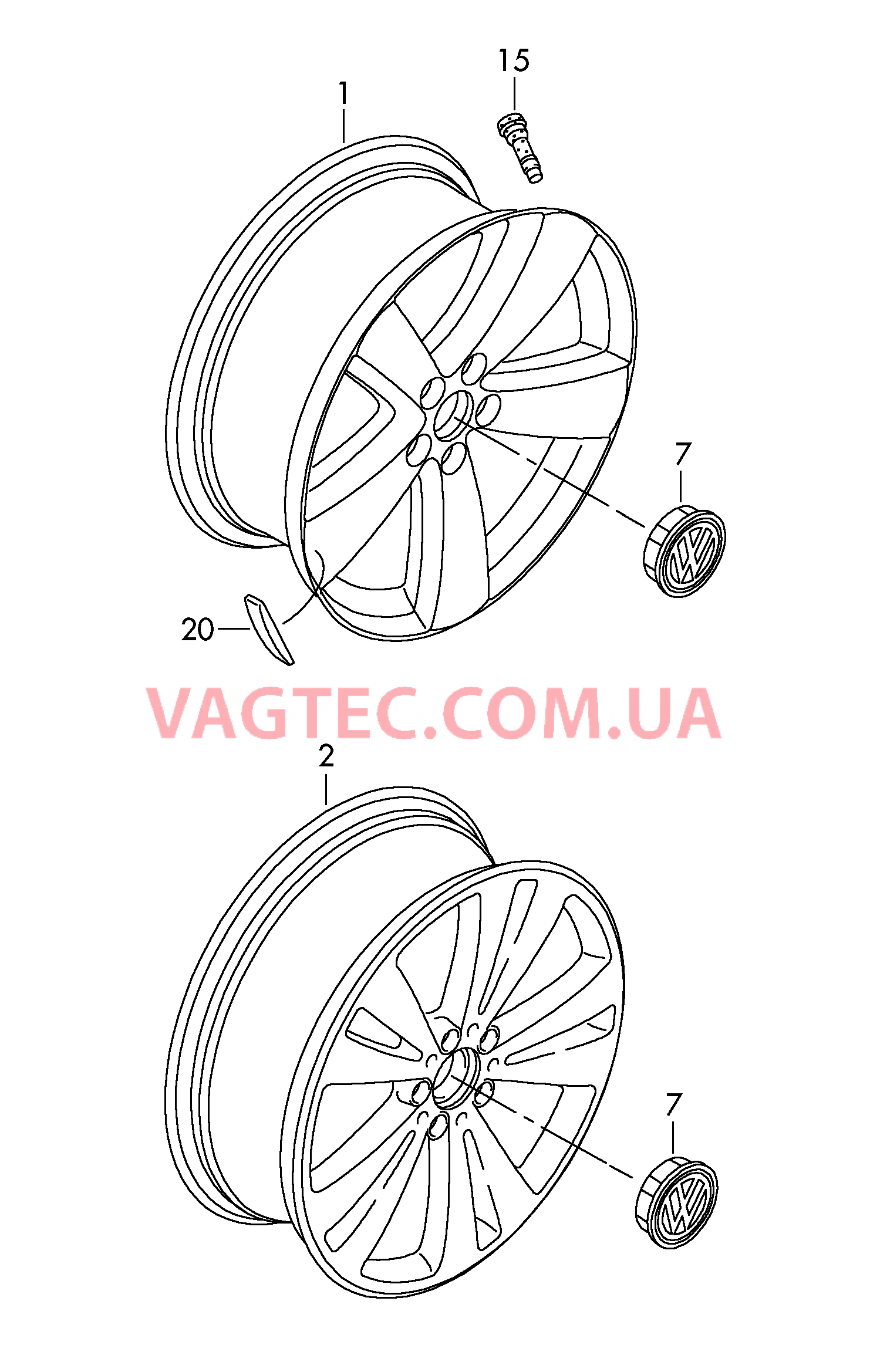 Алюминиевый диск Колпак колеса  для VOLKSWAGEN PACC 2010