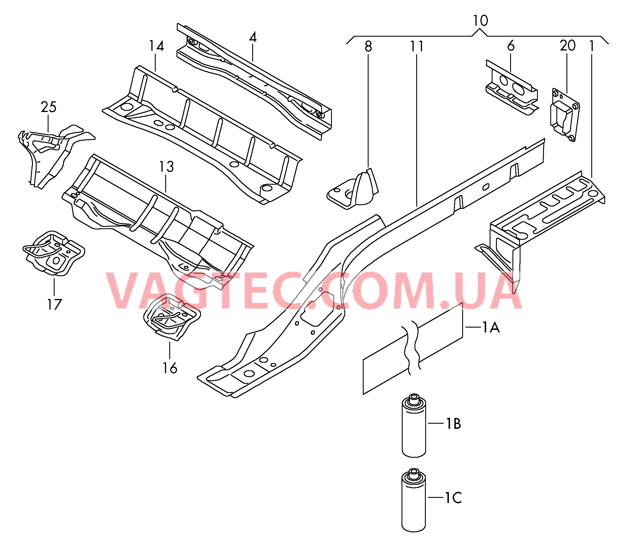 Траверса Лонжерон  для VOLKSWAGEN PACC 2011