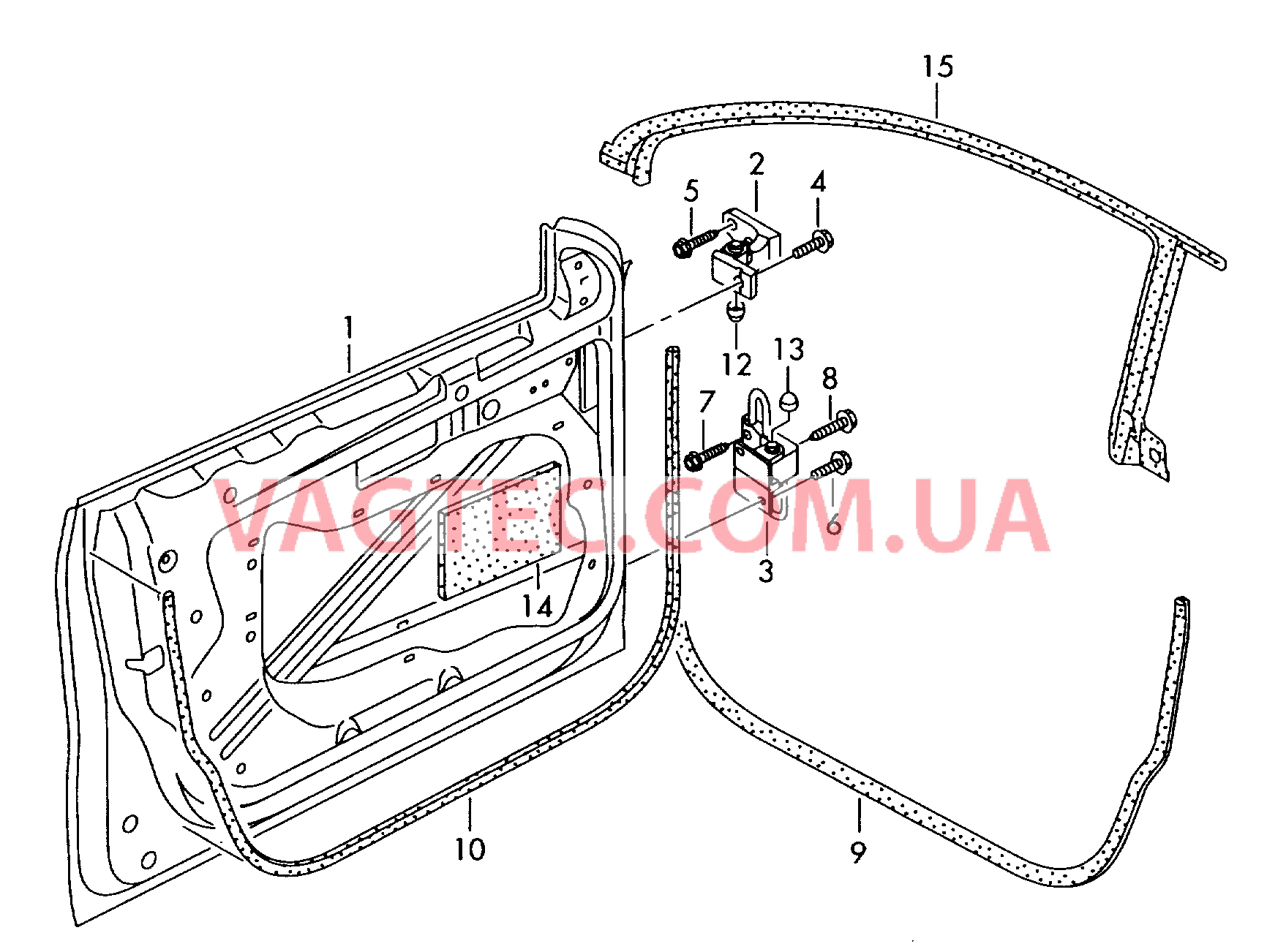 Двери Петля двери Уплотнитель двери  для VOLKSWAGEN PACC 2009