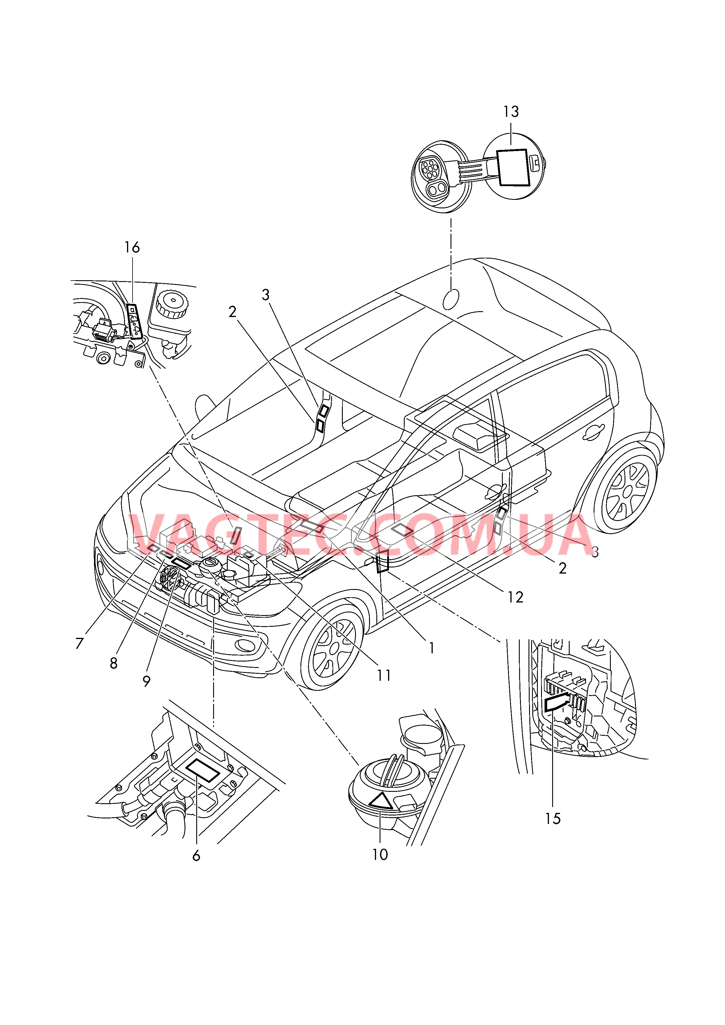 Таблички  для VOLKSWAGEN UP 2016-1