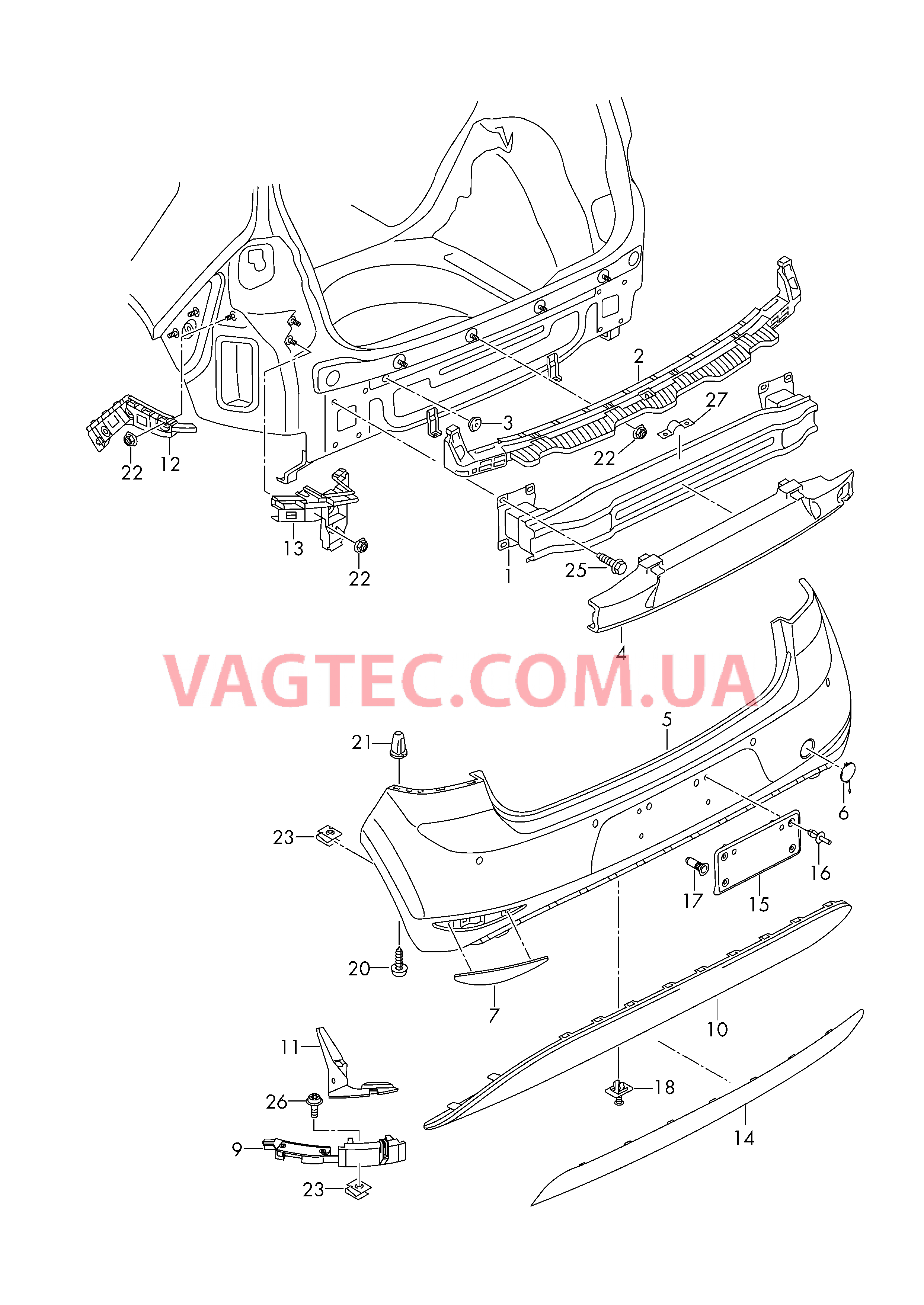 Бампер  D - 06.11.2017>> для VOLKSWAGEN Golf.Sportsvan 2018