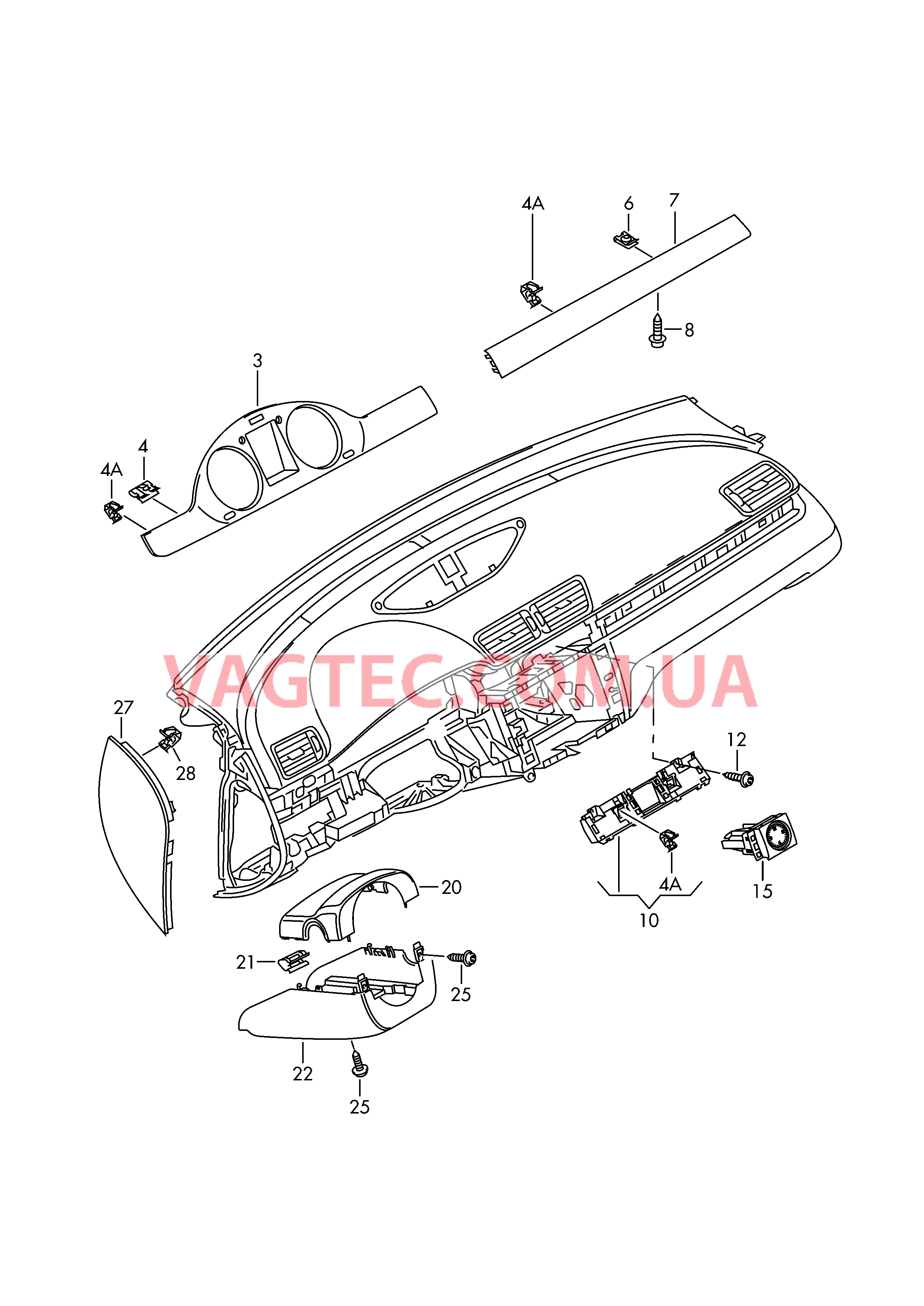 Детали, встроен. в пан. приб.  D - 08.11.2010>> для VOLKSWAGEN PACC 2011