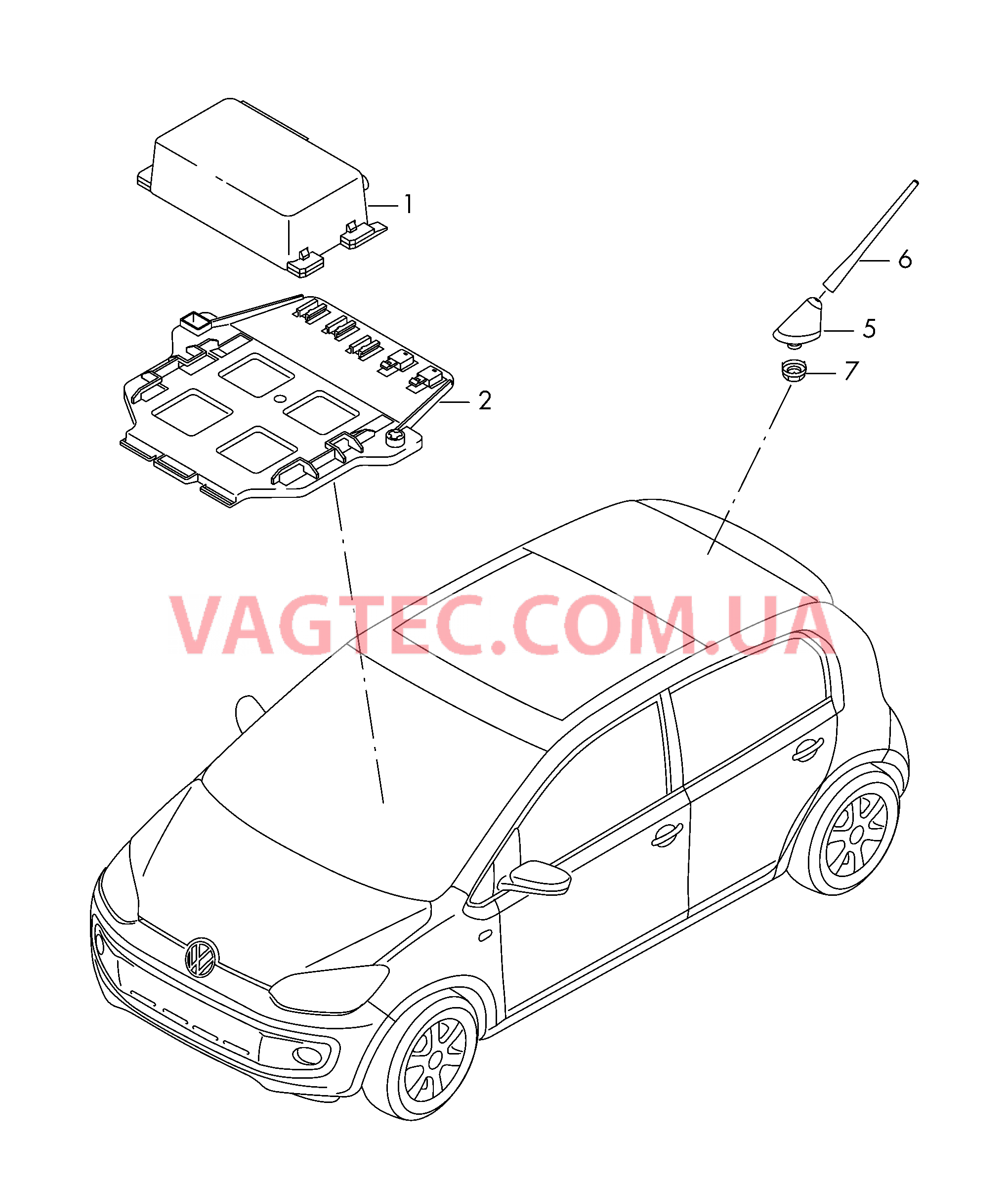 Блок управления онлайн-сервисов  для VOLKSWAGEN UP 2014-1