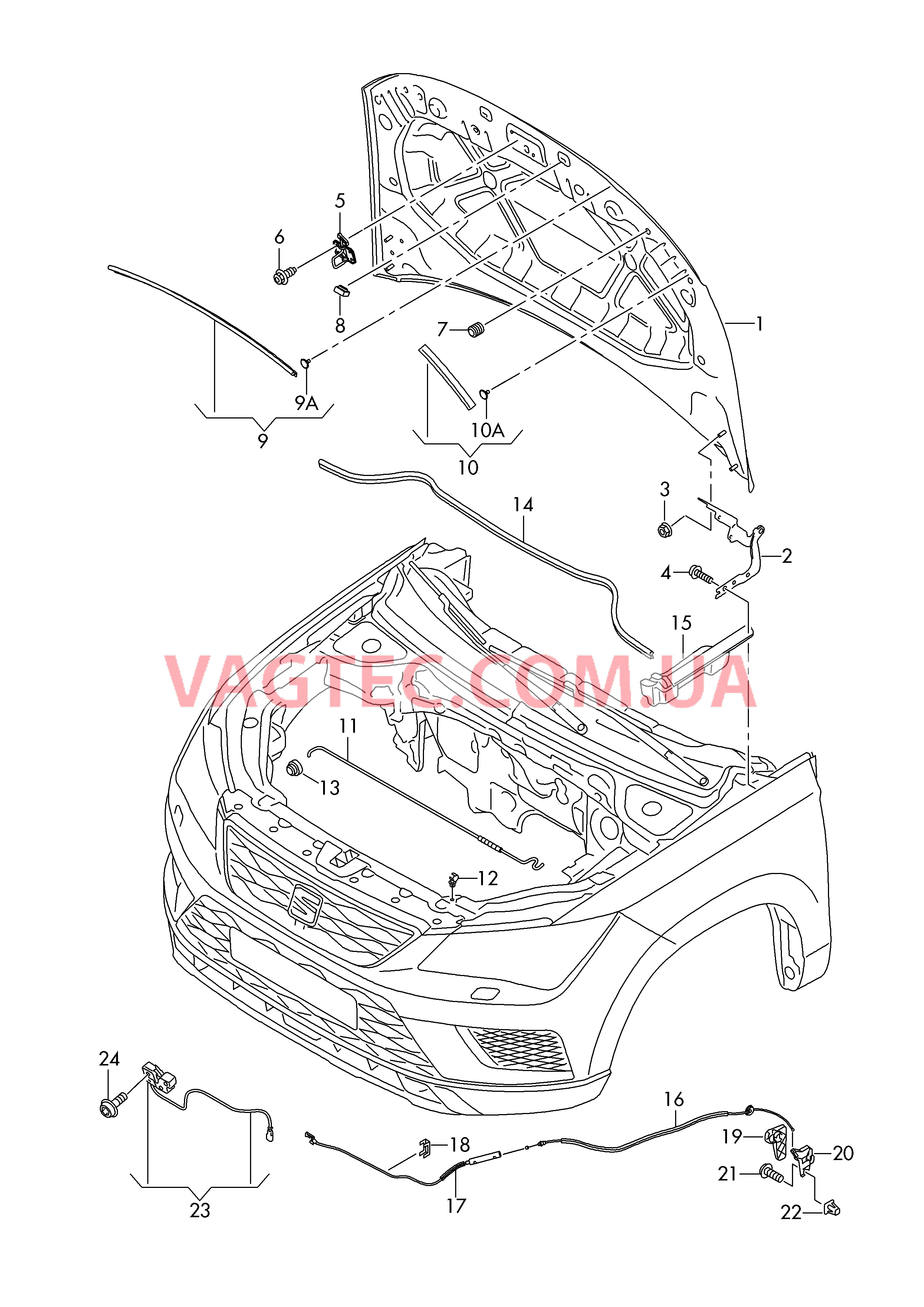 Капот  для SEAT Ateca 2017