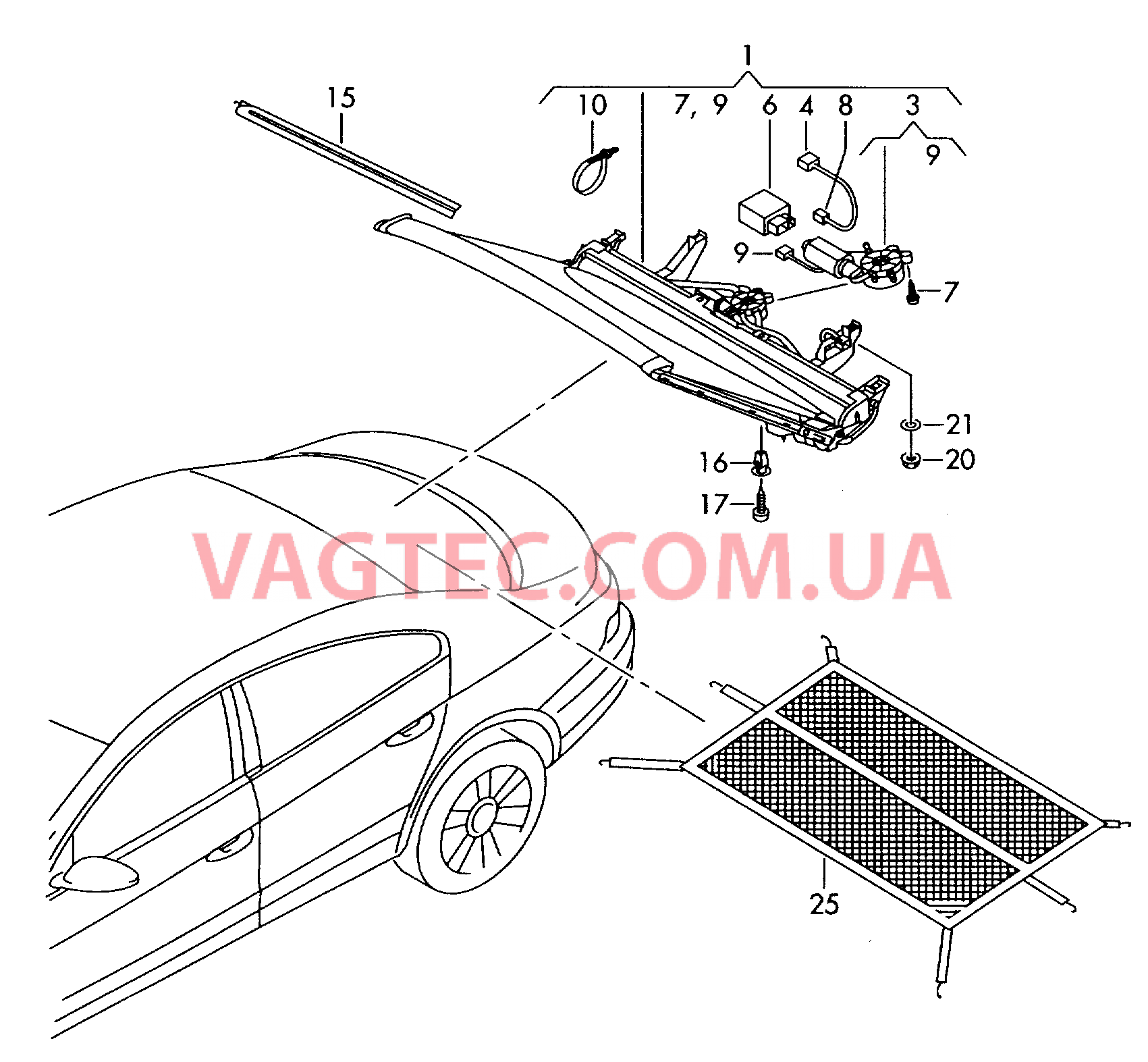 Солнцезащитная шторка заднего стекла  для VOLKSWAGEN CC 2014