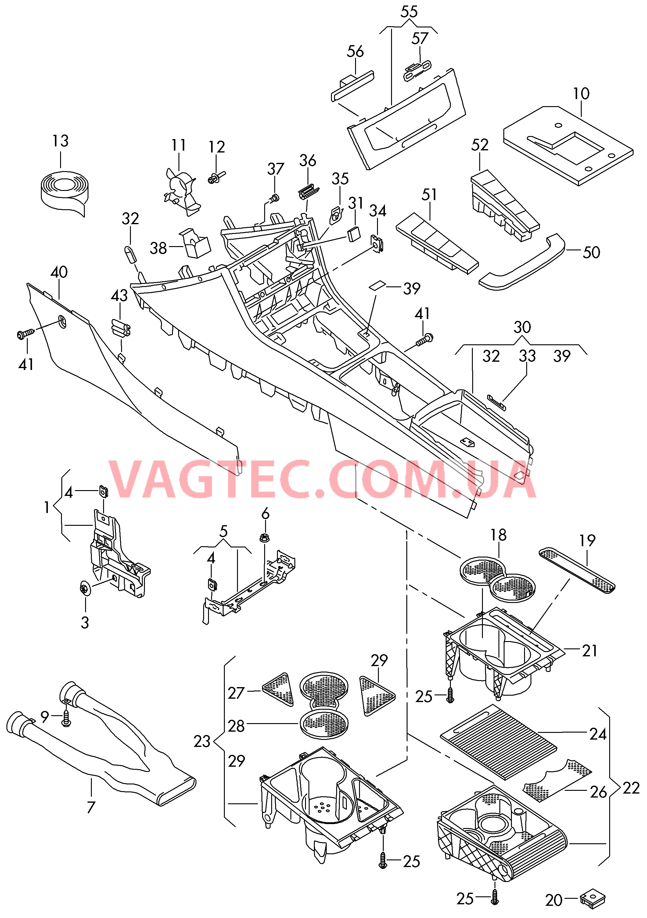 Центральная консоль  D - 08.11.2010>> для VOLKSWAGEN PACC 2009