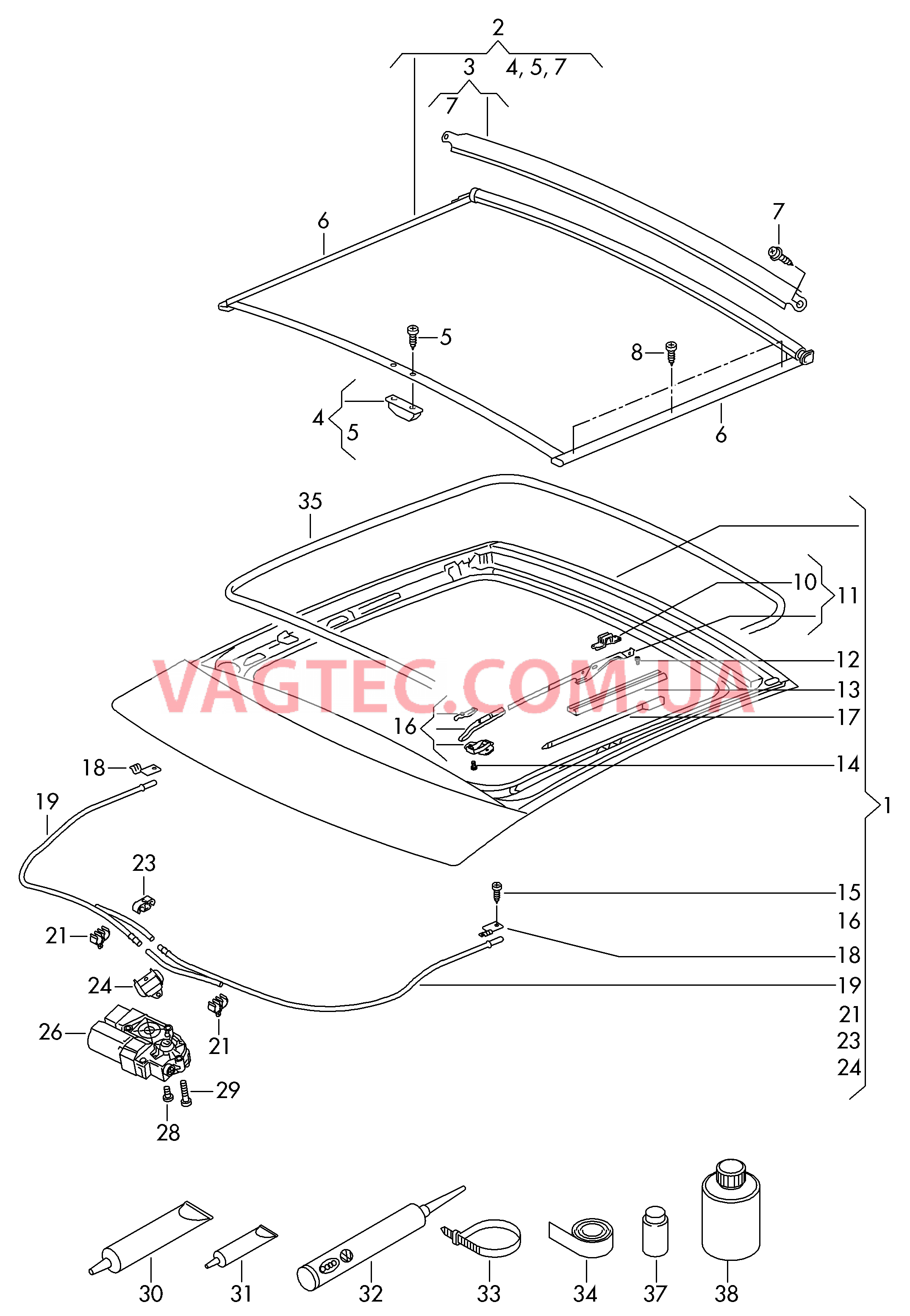 Панорамная стеклянная крыша Шторка солнцезащитная  для SEAT Ibiza 2009-1