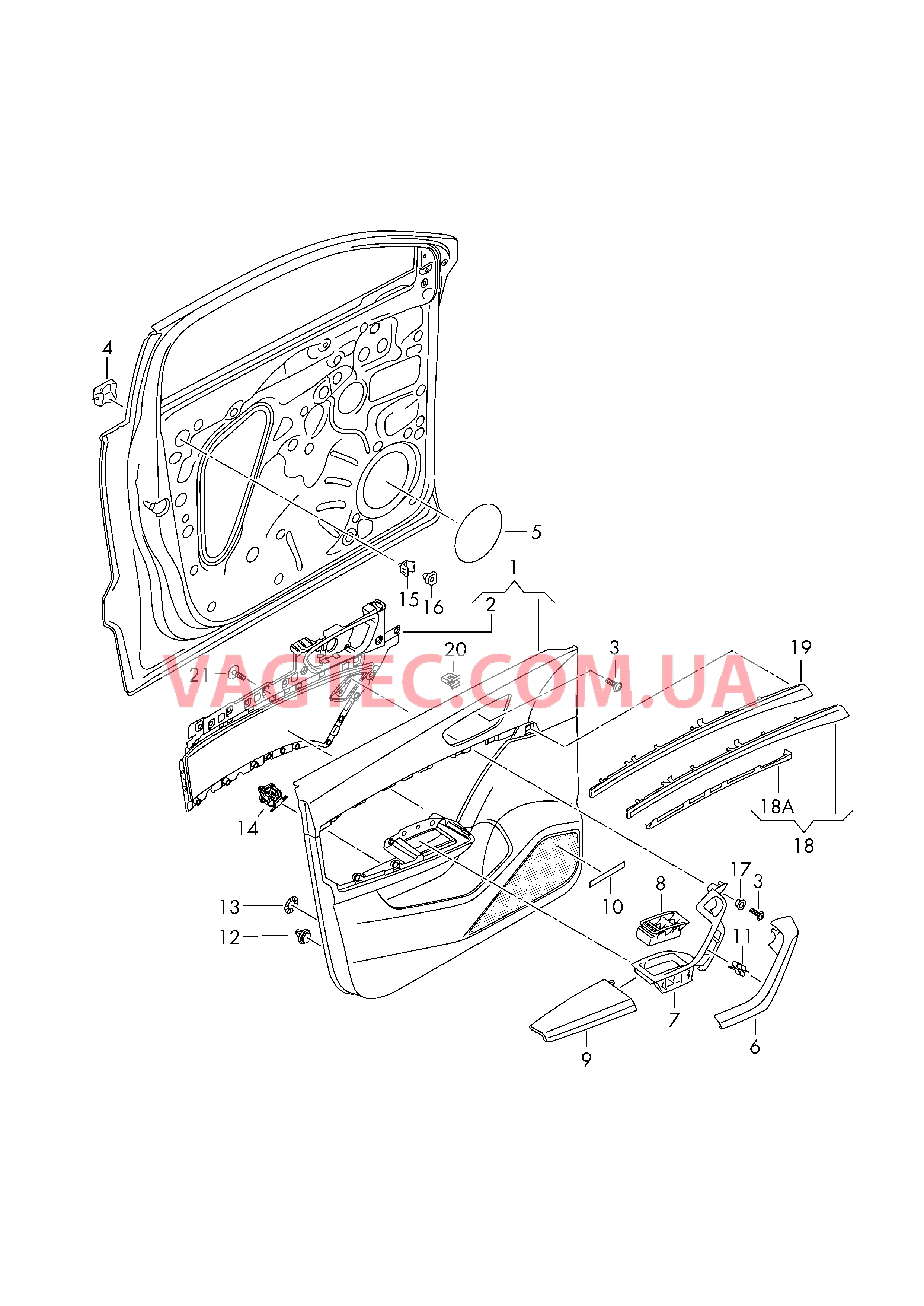 Обивка двери  для SEAT Ateca 2016