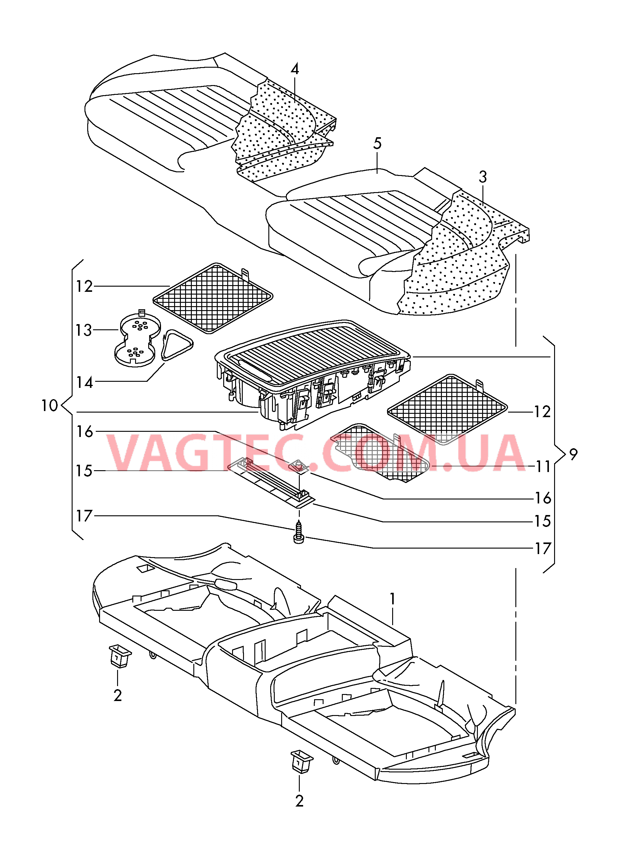 Сиденье   Вещевое отделение  для VOLKSWAGEN PACC 2011