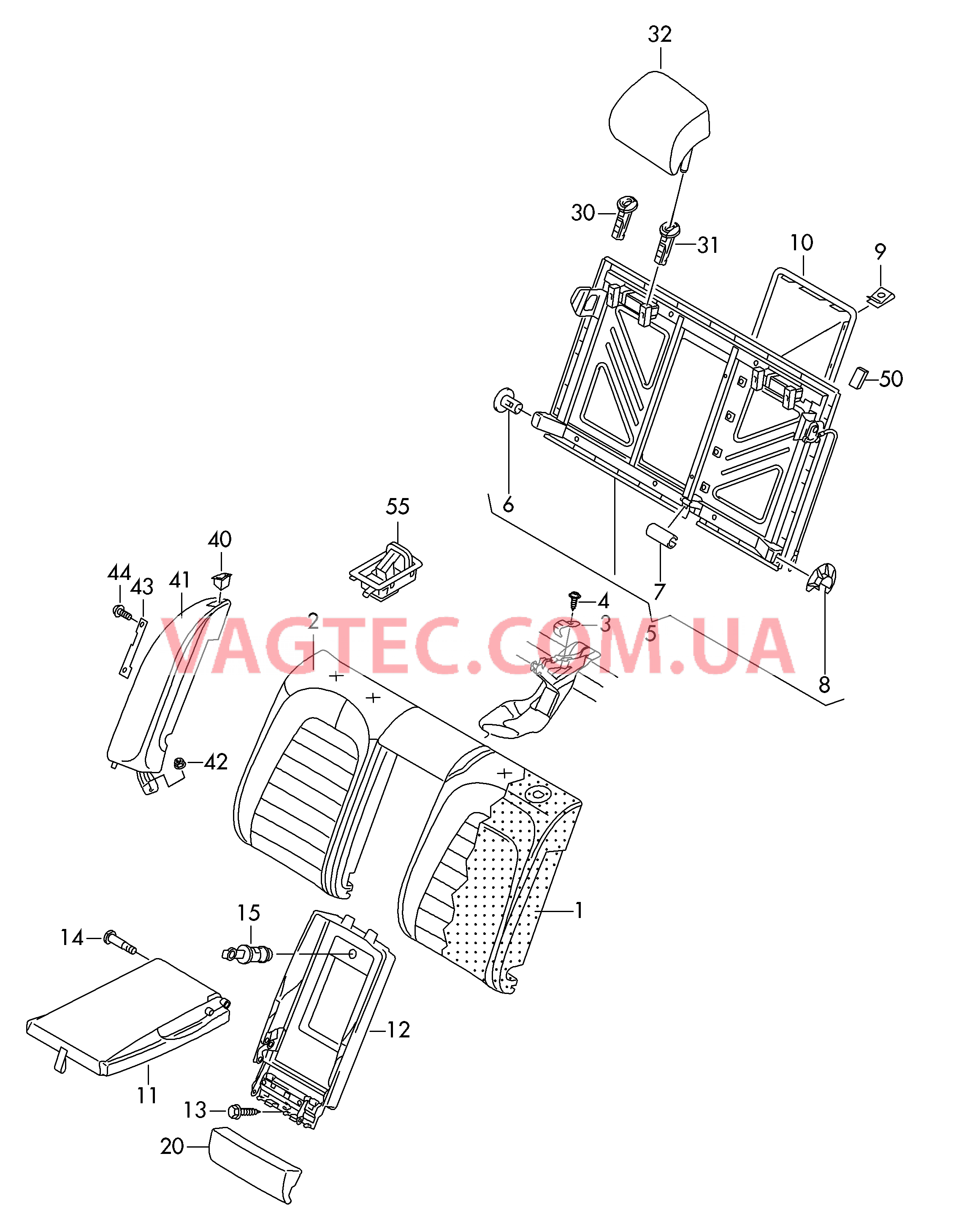 Cпинка  для VOLKSWAGEN CC 2012