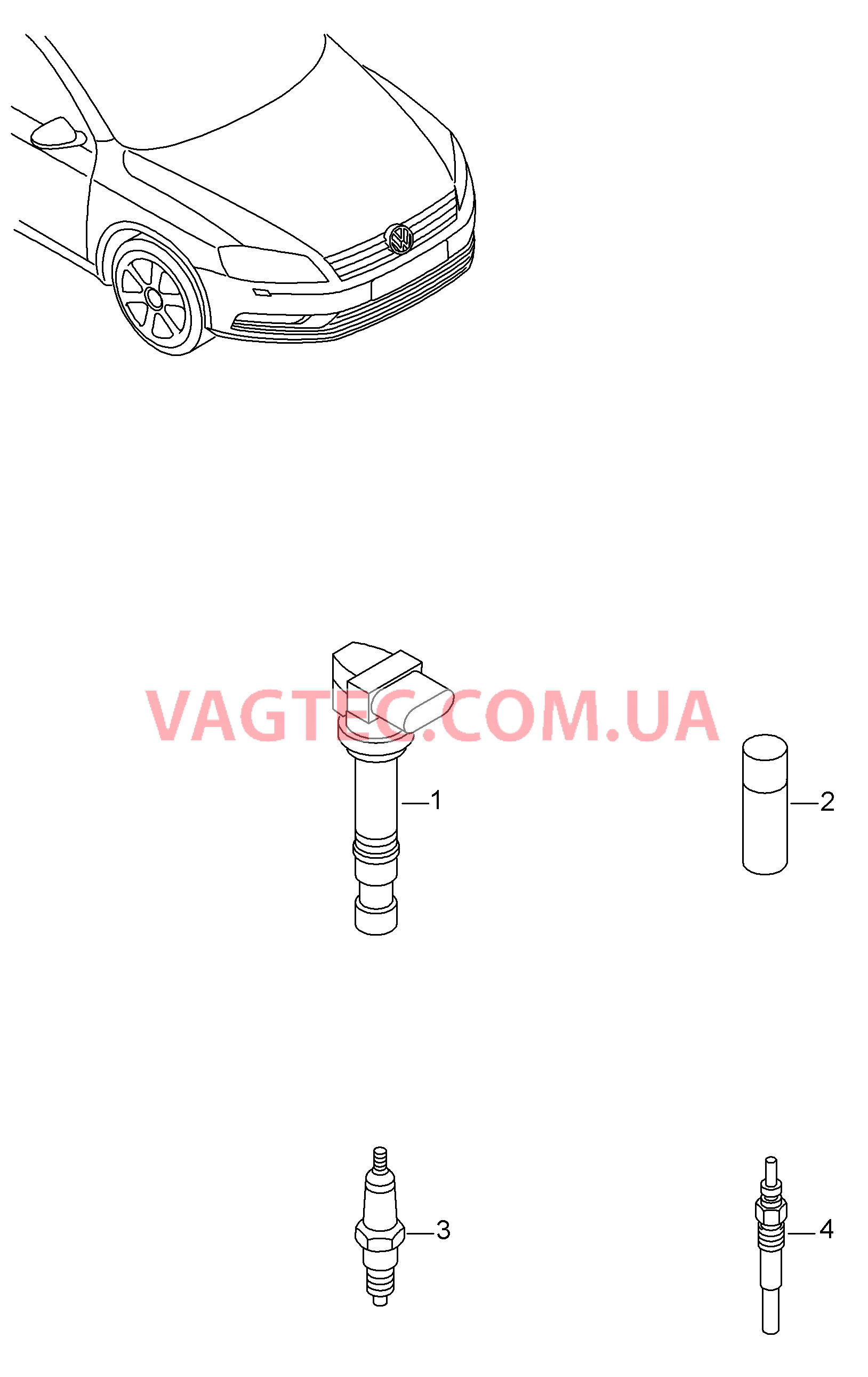 Катушка зажигания Cвеча зажигания Cвеча накаливания  для VOLKSWAGEN PACC 2012