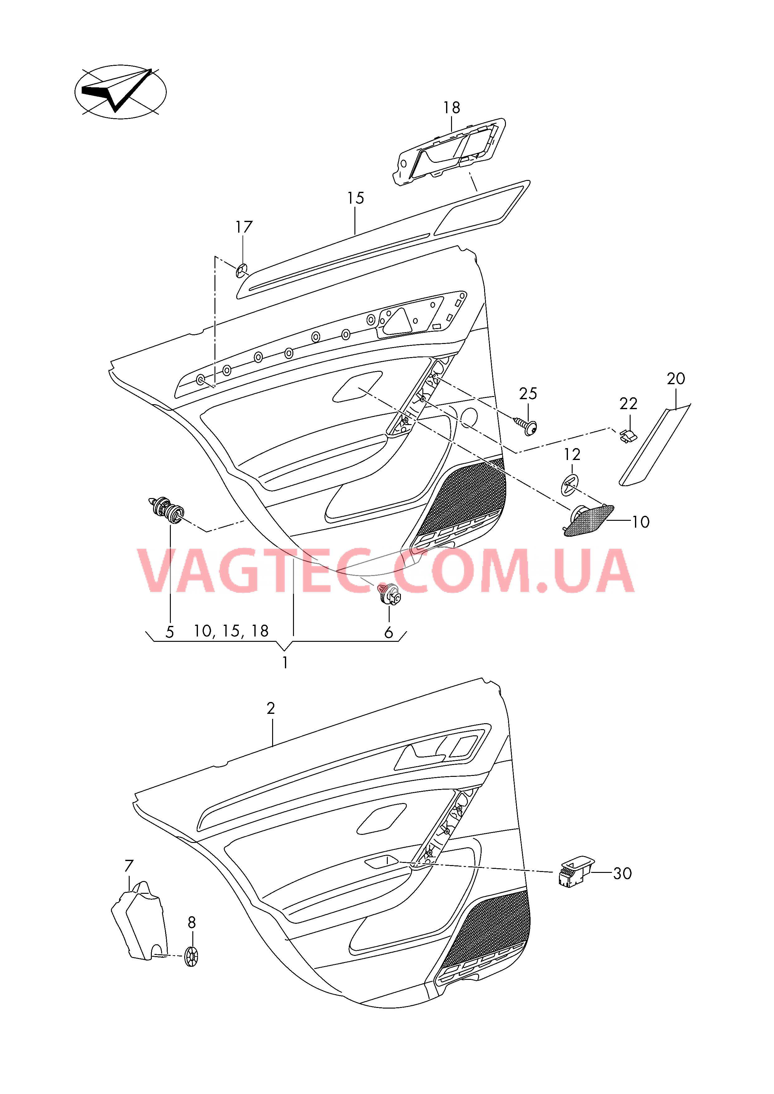 Обивка двери Детали не в сборе  для VOLKSWAGEN Polo 2018