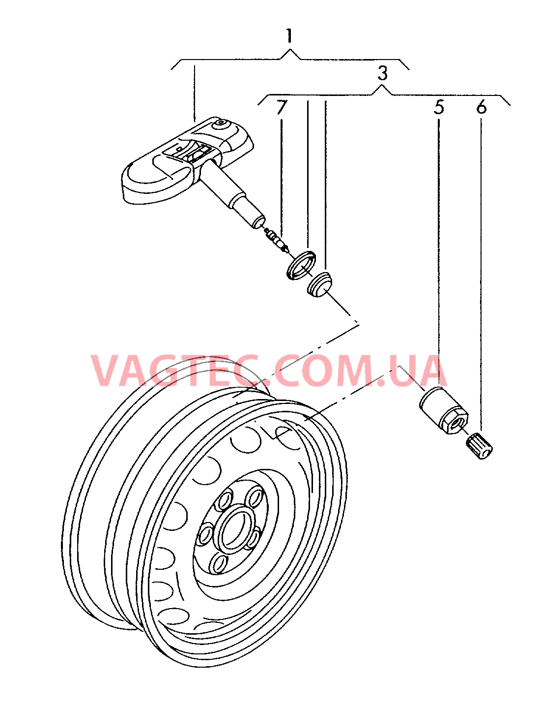 Cист. контр.давл.возд. в шинах  для VOLKSWAGEN Beetle 2007