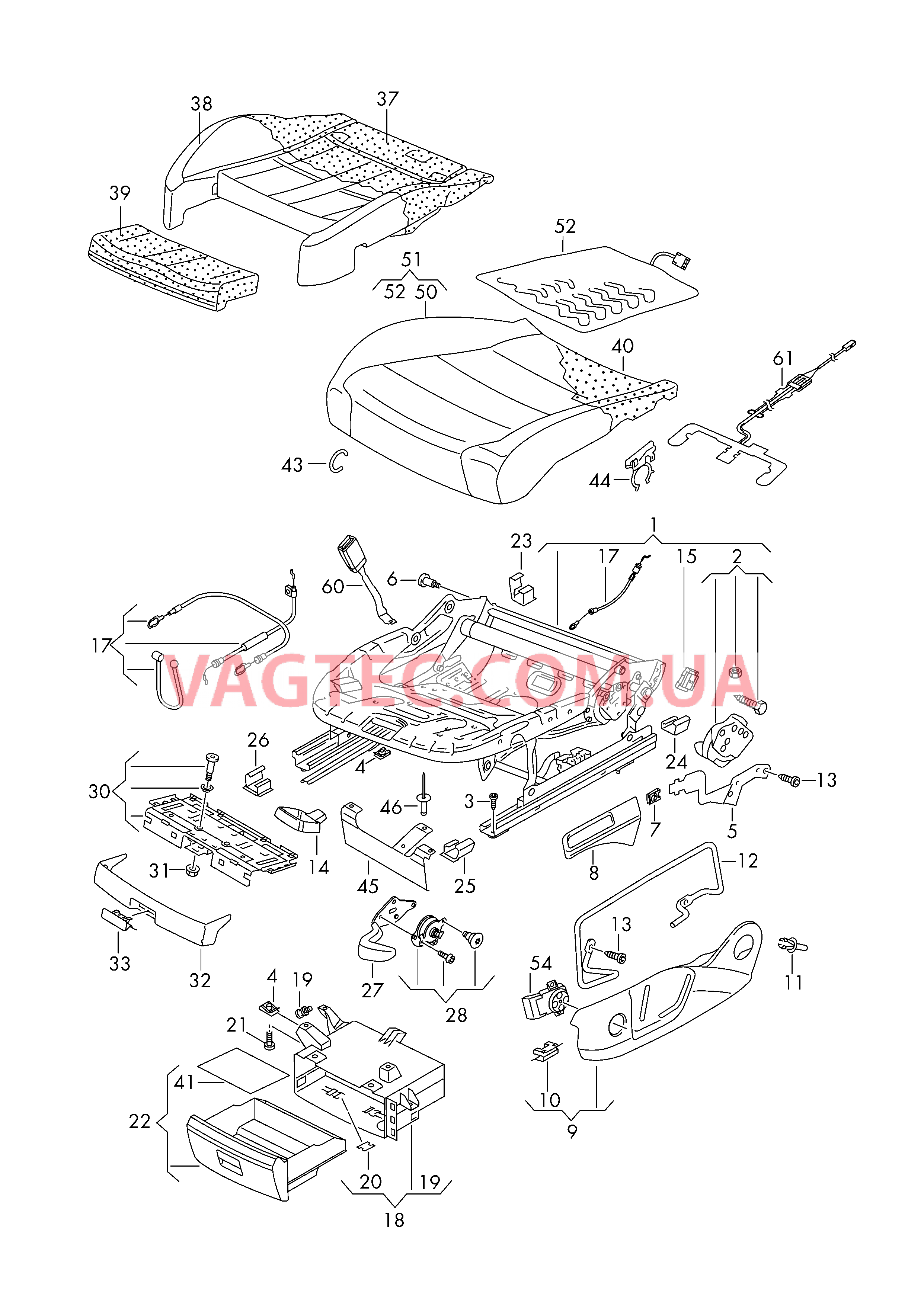 Сиденье  для VOLKSWAGEN GOLF 2014-2