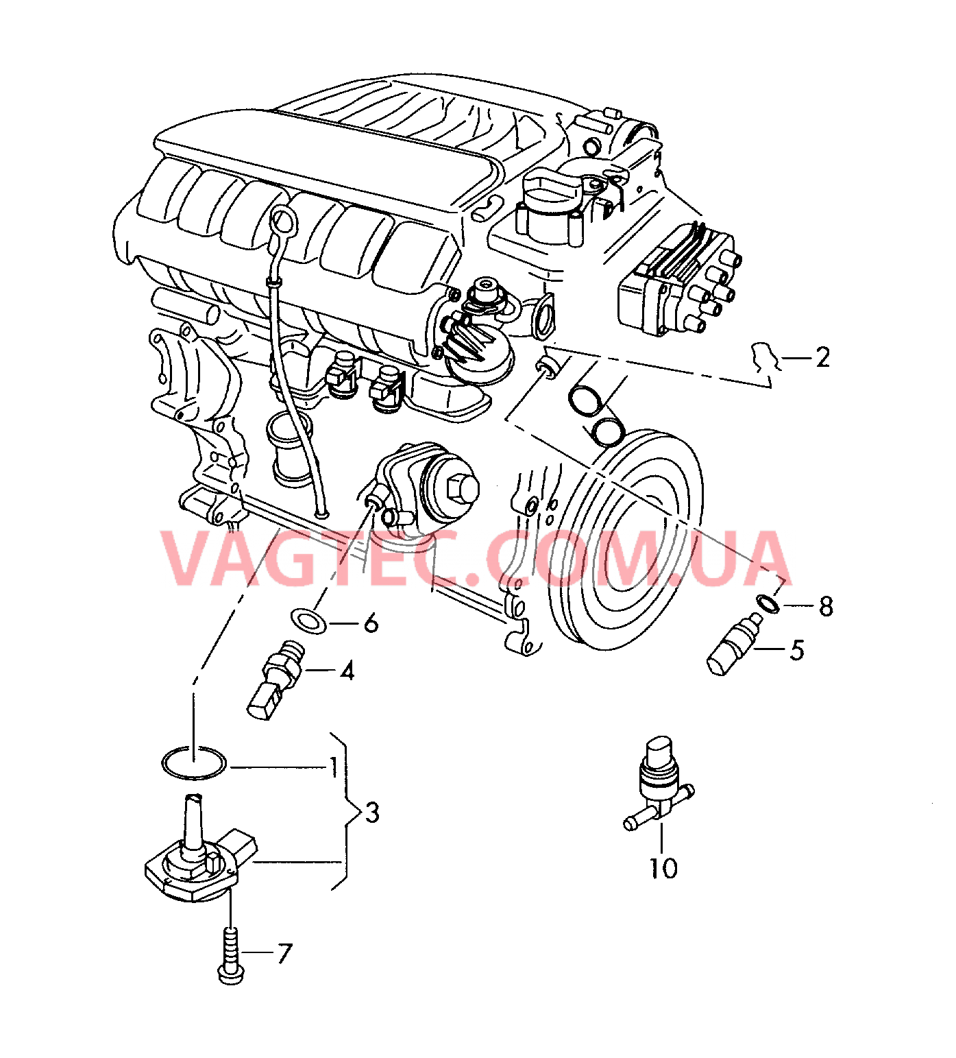 Выключатель и датчик на двигателе и коробке передач  для VOLKSWAGEN Phaeton 2010