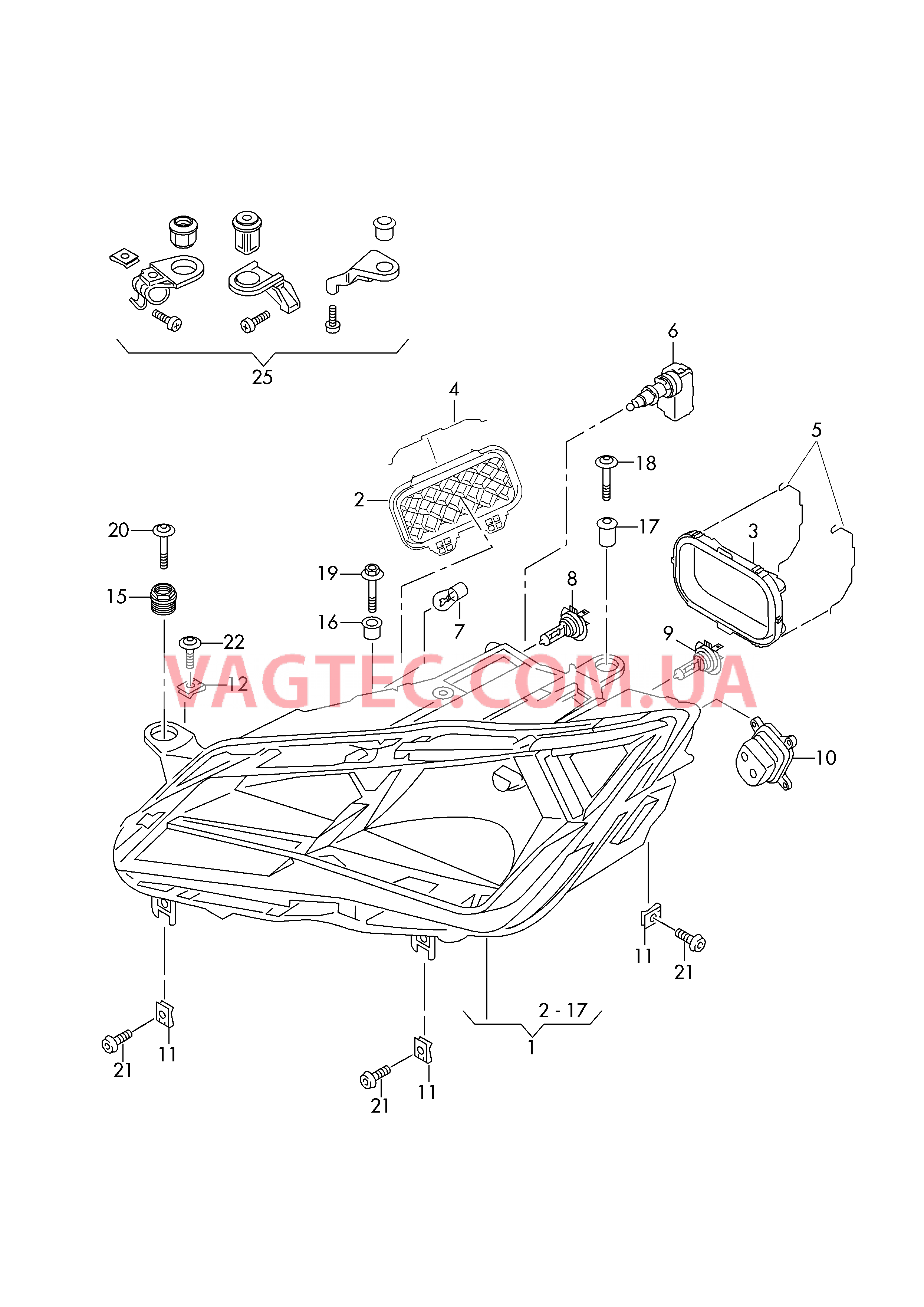 Двойная галогенная фара LED-секции днев. реж. освещен.  для SEAT Ateca 2017