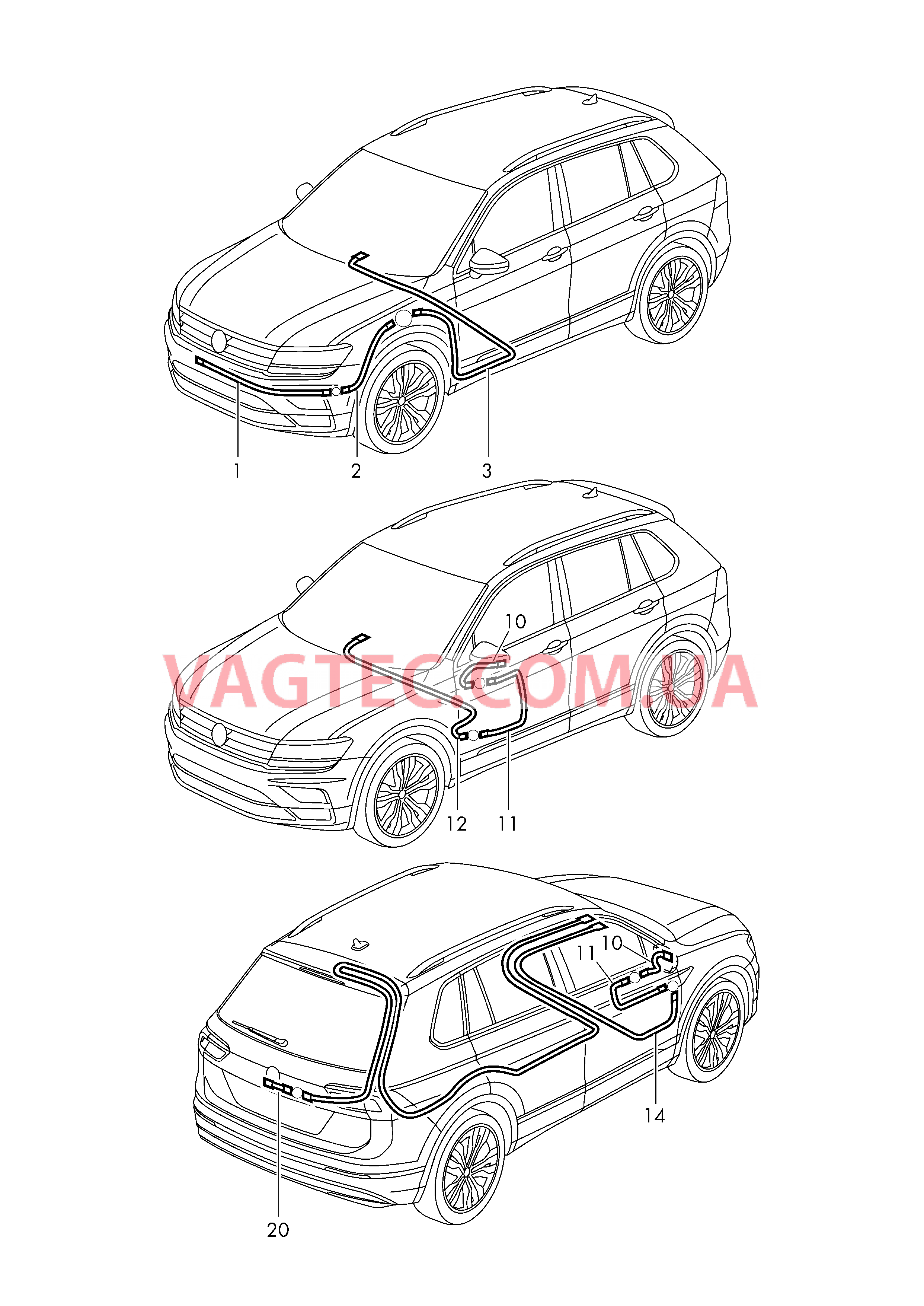 Кабель-адаптер дл.перед.данных Камера сист. кругового обзора  для VOLKSWAGEN Tiguan 2017-1