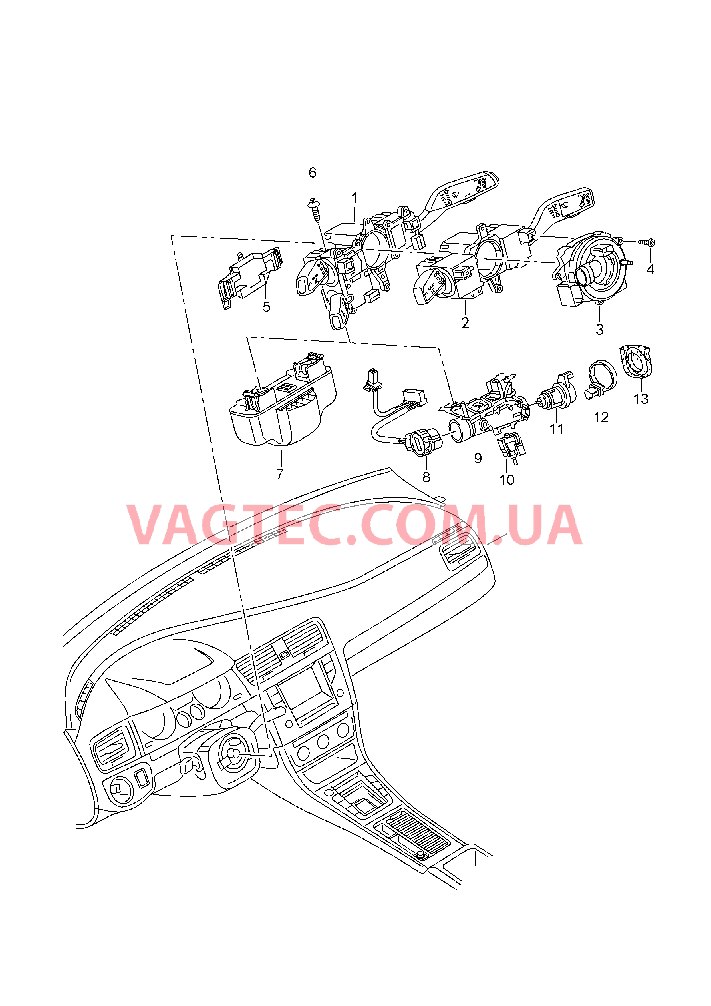 Комб. переключ. вала рул. упр.  D - 07.11.2016>> для SEAT Ateca 2019